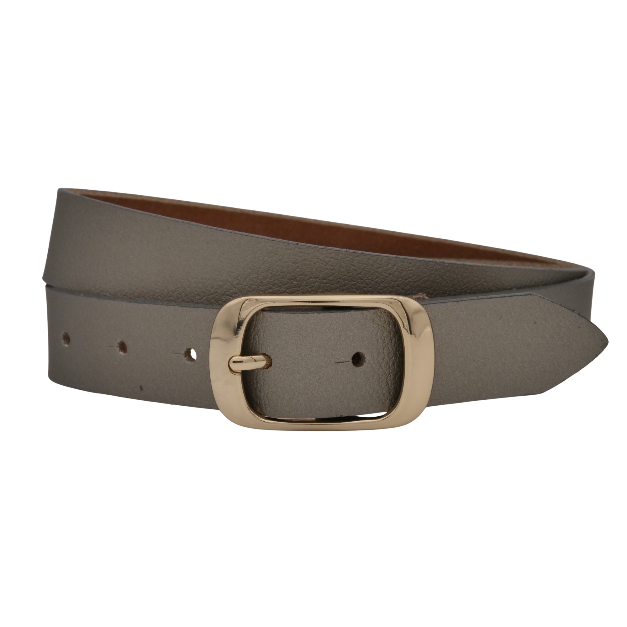 Ledergürtel ANNAMATONI "AnnaMatoni Damen Ledergürtel in hochwertigem Veganem Nappa 3cm", Damen, Gr. TW110 - 125cm Gesamtlänge, silber 888, 100% Leder, Gürtel Ledergürtel