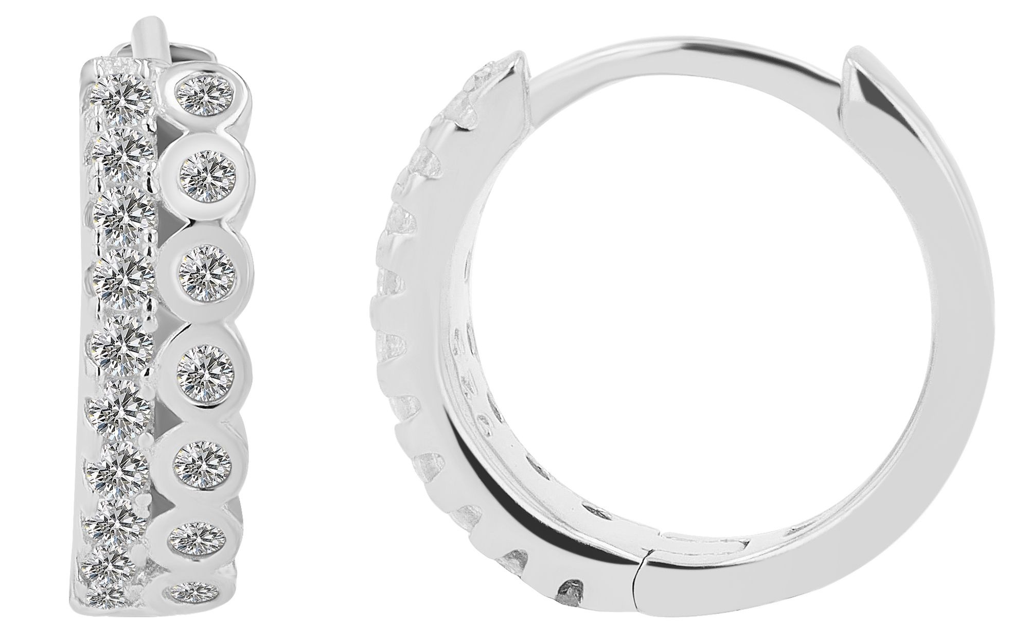 Adelia´s Klappcreolen "Damen Ohrringe – Klappcreole aus 925 Silber mit Zirk günstig online kaufen