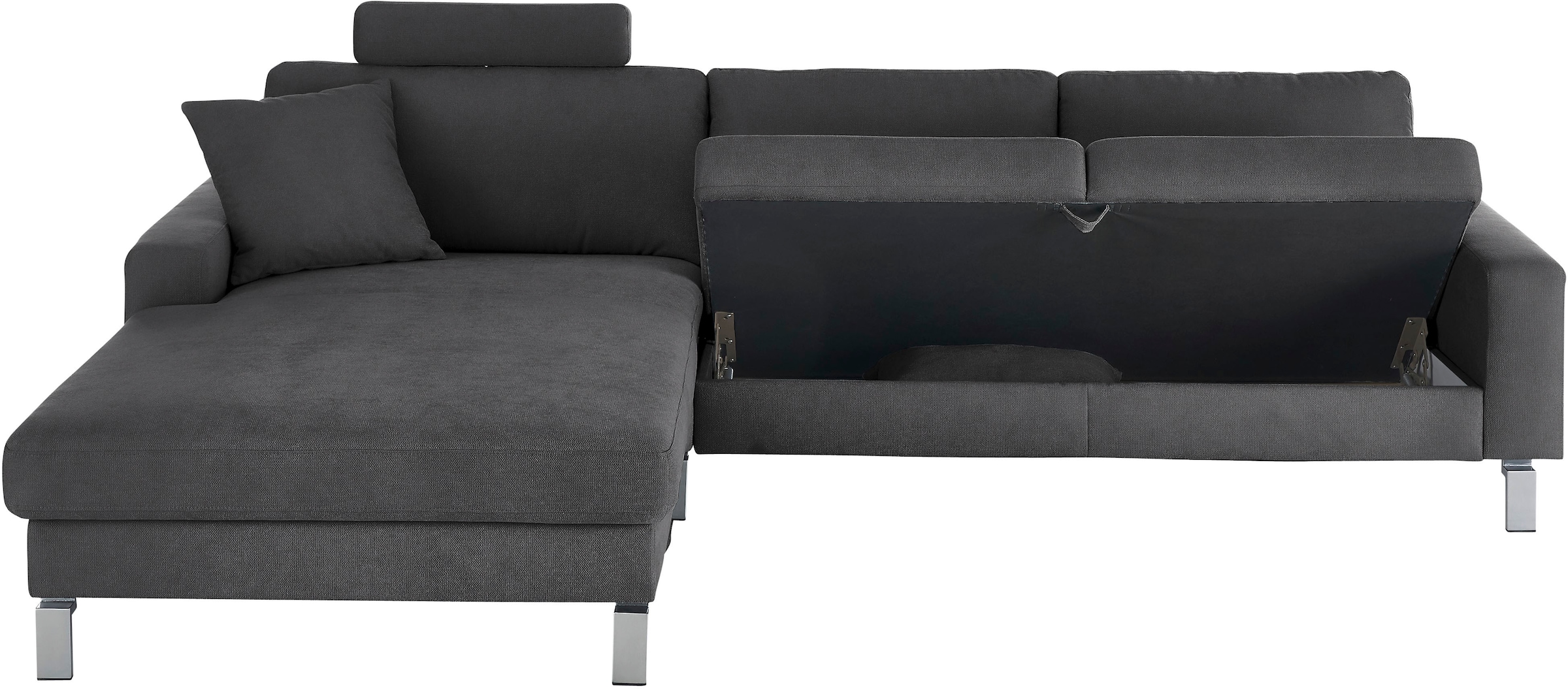 3C Candy Ecksofa »Lecce, wahlweise PUR-Schaumstoff oder  Tonnentaschenfederkern«, Bett im 2,5-Sitzer und teilmotorische  Schlaffunktion im Longchair | BAUR