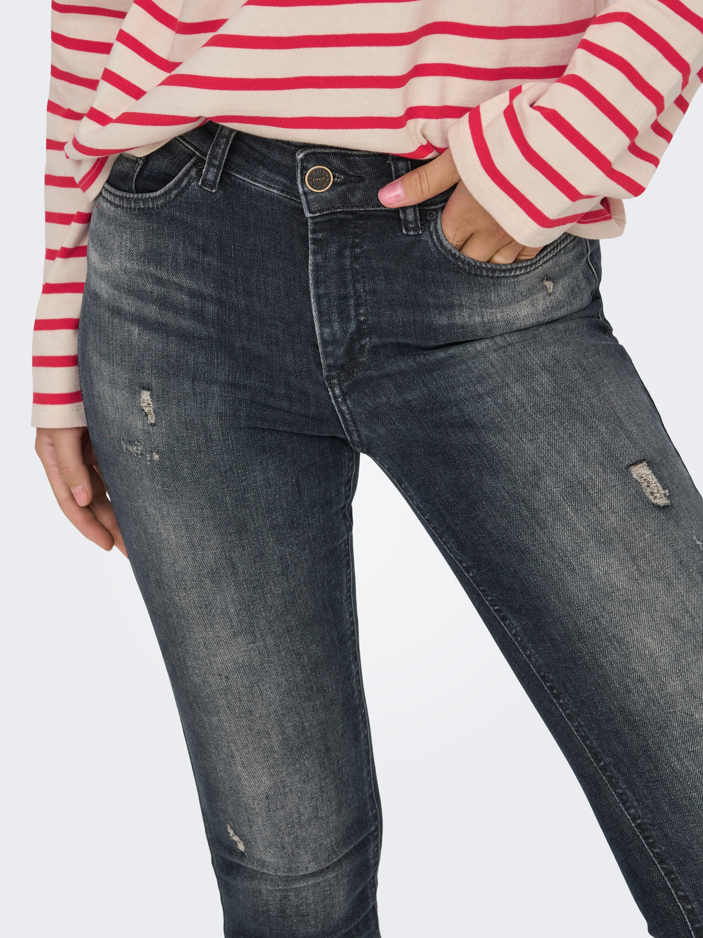 ONLY Skinny-fit-Jeans "ONLBLUSH MW SK RW ANK DNM" günstig online kaufen