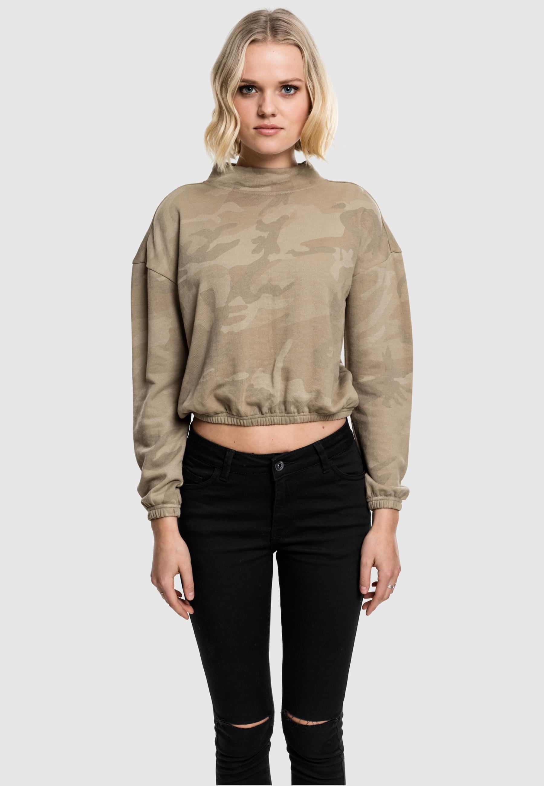 URBAN CLASSICS Sweatshirt »Urban Classics Damen Ladies Camo Turtleneck Crew«, (1 tlg.)