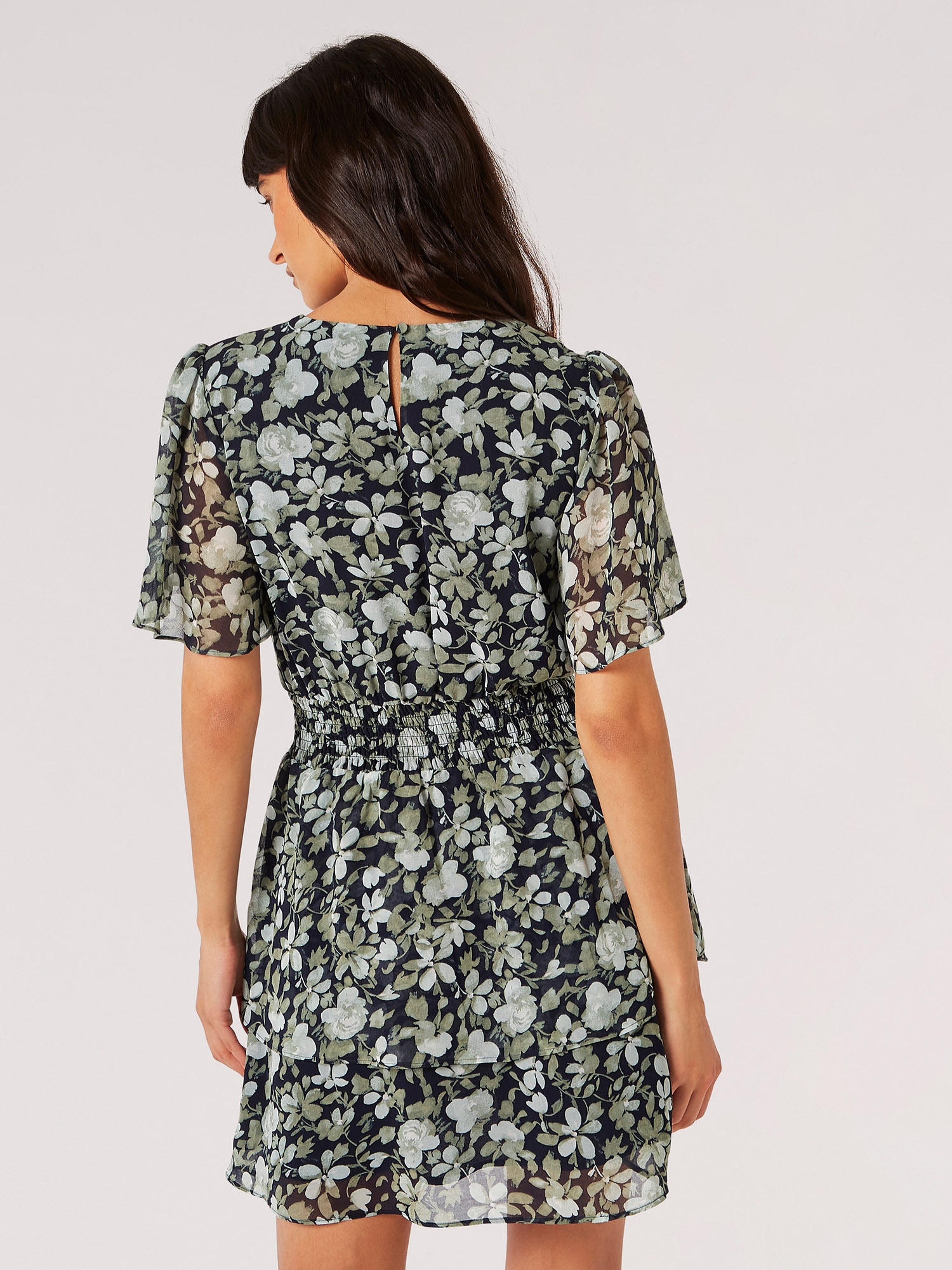 Apricot Minikleid »Florales Stufenkleid« mit Smokdetails