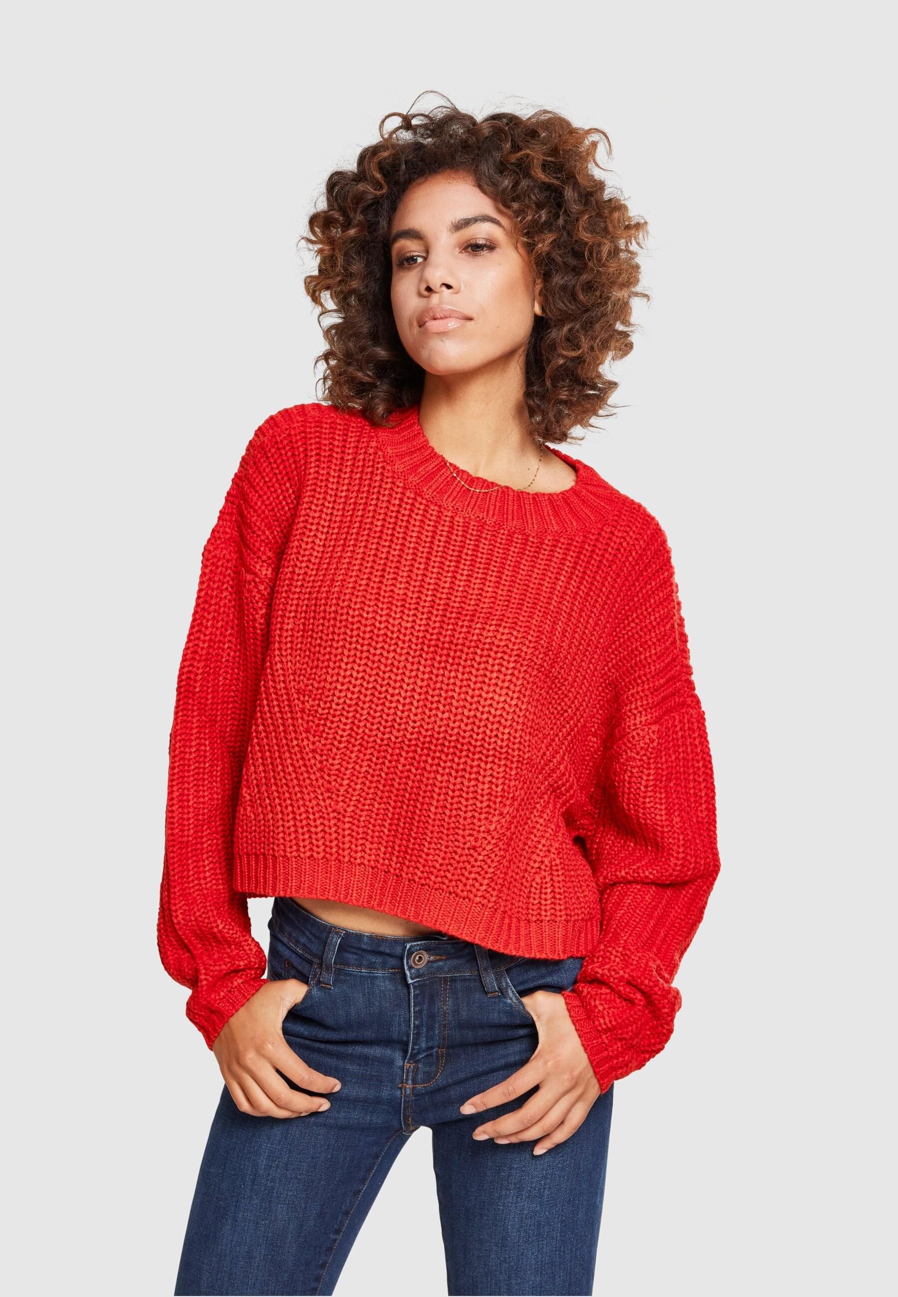 URBAN CLASSICS Rundhalspullover »Urban Classics Damen Ladies Wide Oversize Sweater«, (1 tlg.)