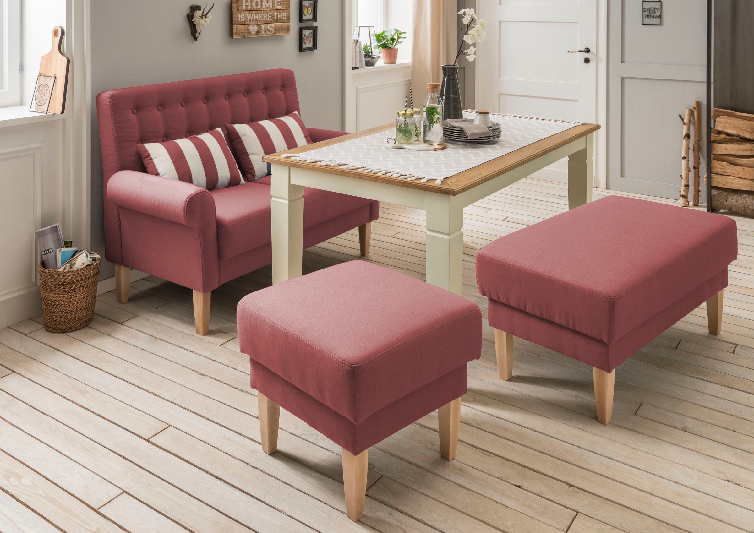 Home affaire Hocker »Scalea« passendes Küchensofa verfügbar, in verschiedenen Stoffen und Farben