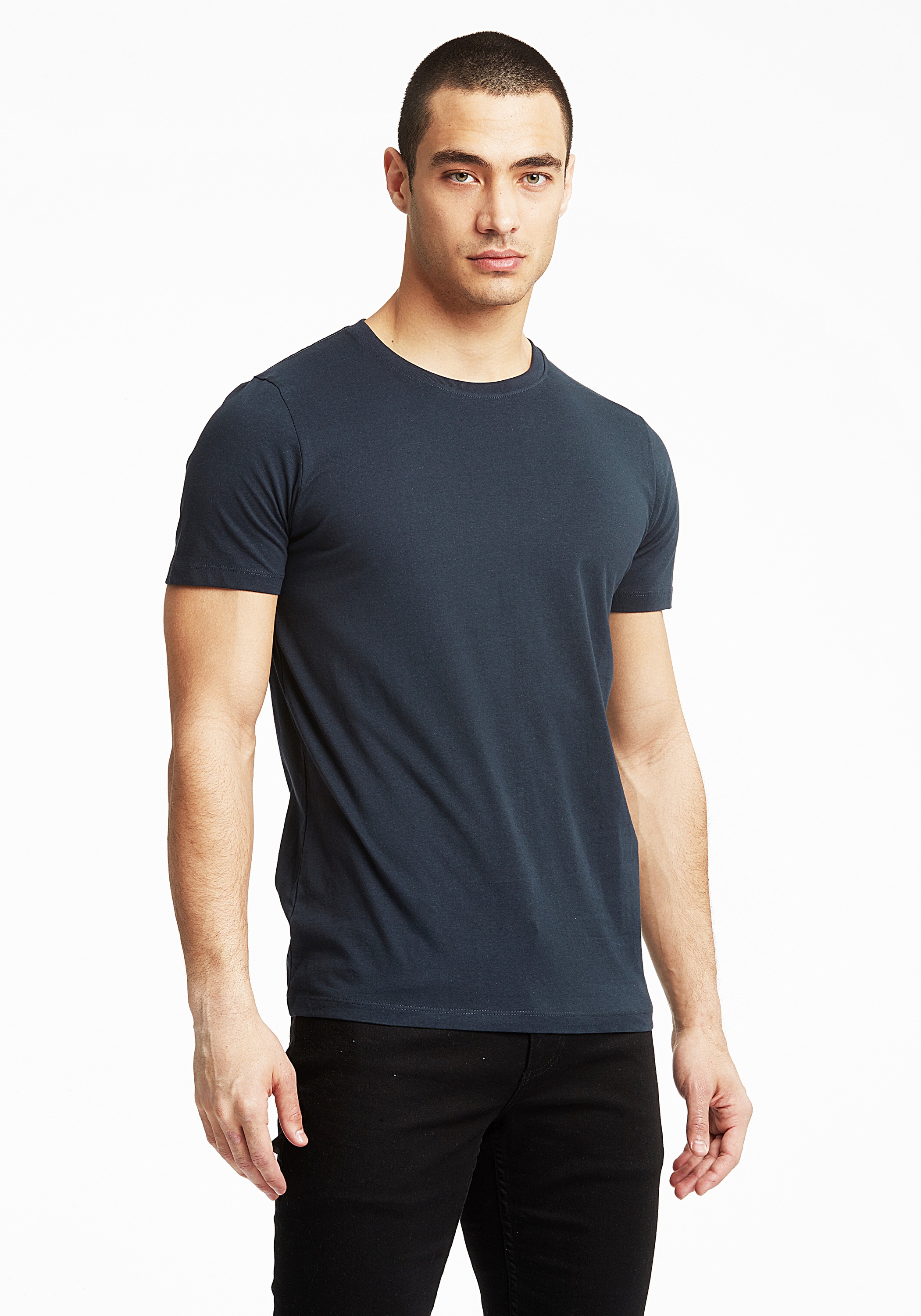 T-Shirt LINDBERGH "T-Shirt Relaxed Fit", Herren, Gr. L, bunt (bl, gr, na), Obermaterial: 100% Baumwolle, unifarben, lässig geschnitten, Rundhals, Shirts T-Shirt