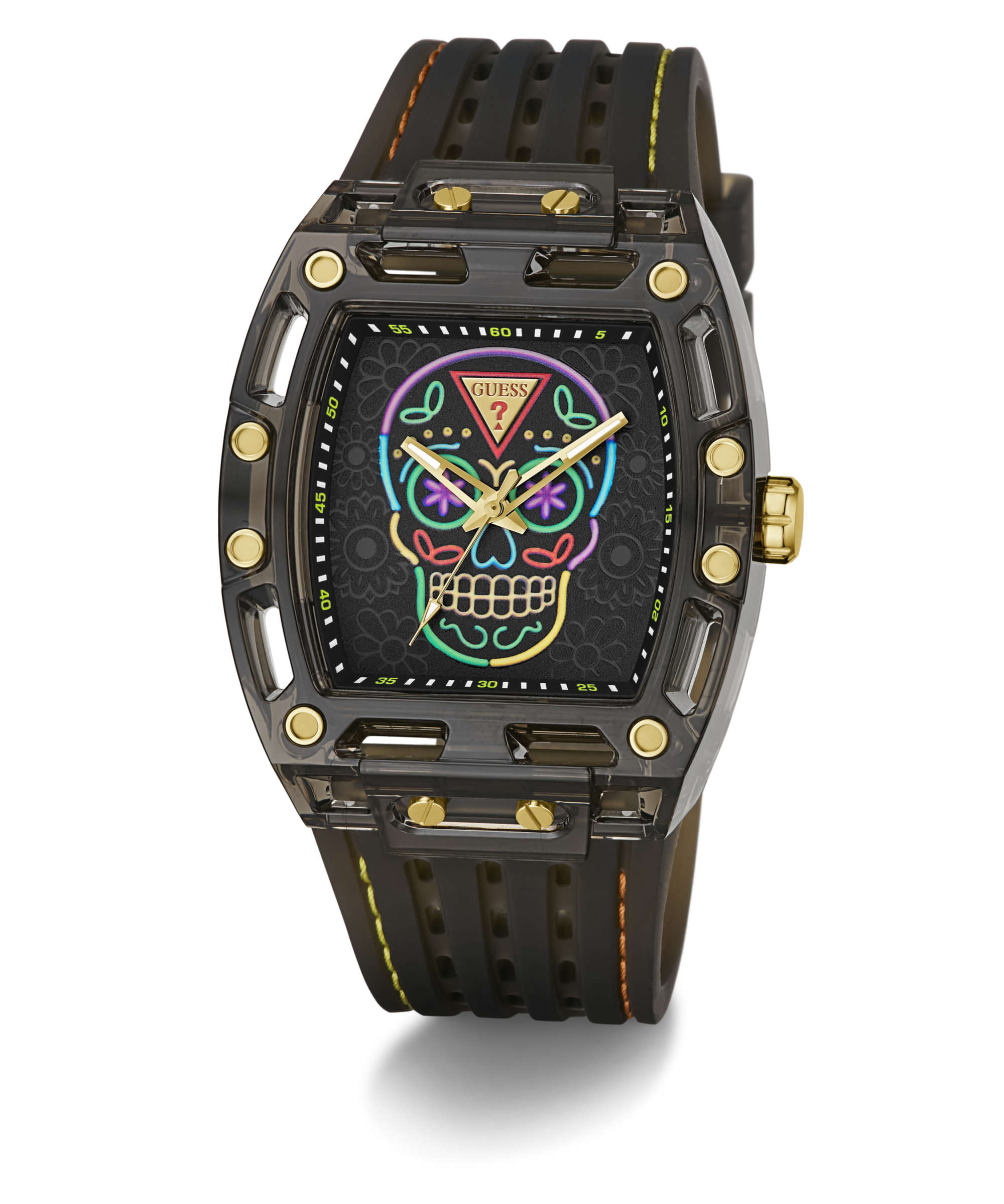 Guess Quarzuhr »CATRIN« Armbanduhr, Herrenuhr, Silikonarmband, analog