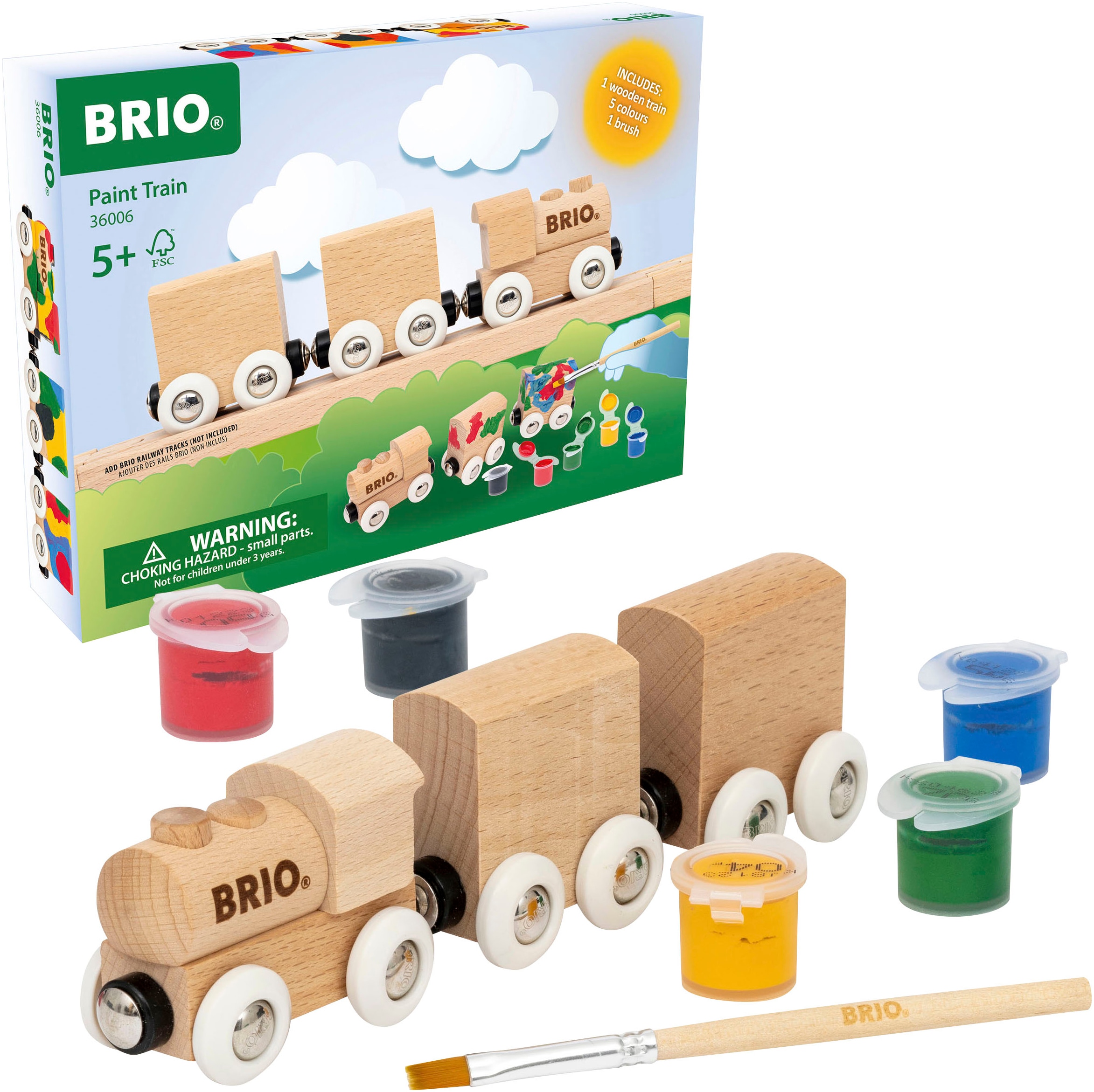 BRIO® Spielzeug-Zug »Holzzug zum Anmalen«, Made in Europe, FSC® - schützt Wald - weltweit