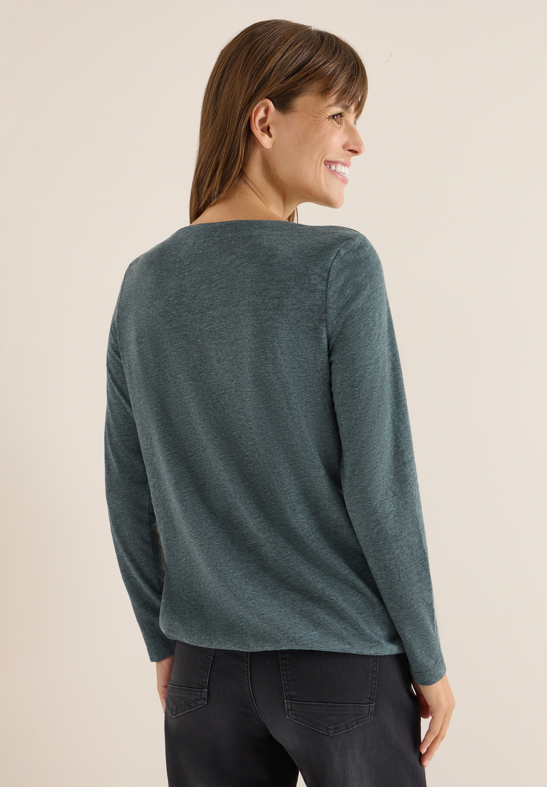 Cecil Langarmshirt im Melange Look günstig online kaufen