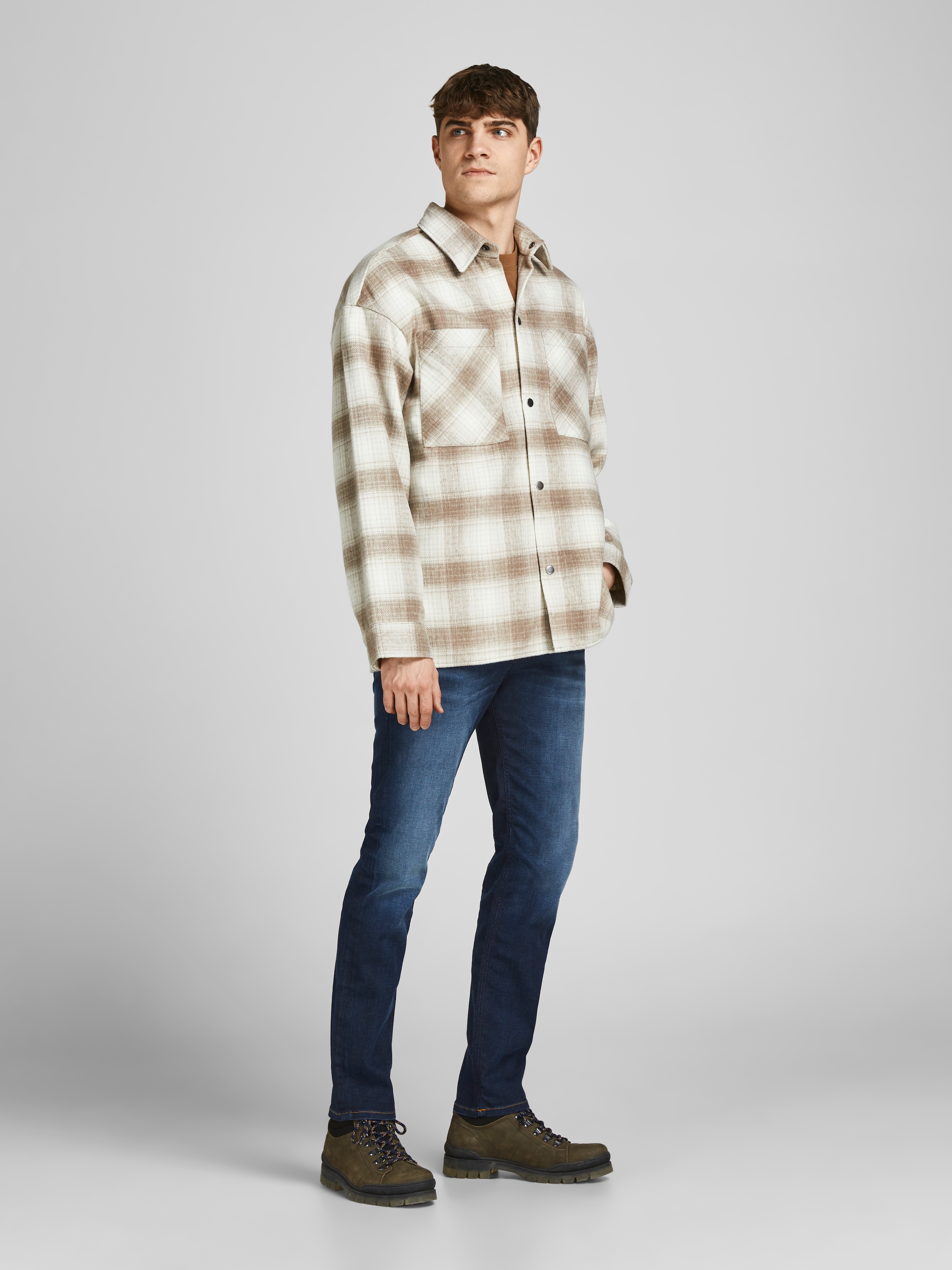 Jack & Jones Regular-fit-Jeans »JJICLARK mit Used-Look und Stretch für den Alltag« mit Abriebeffekten