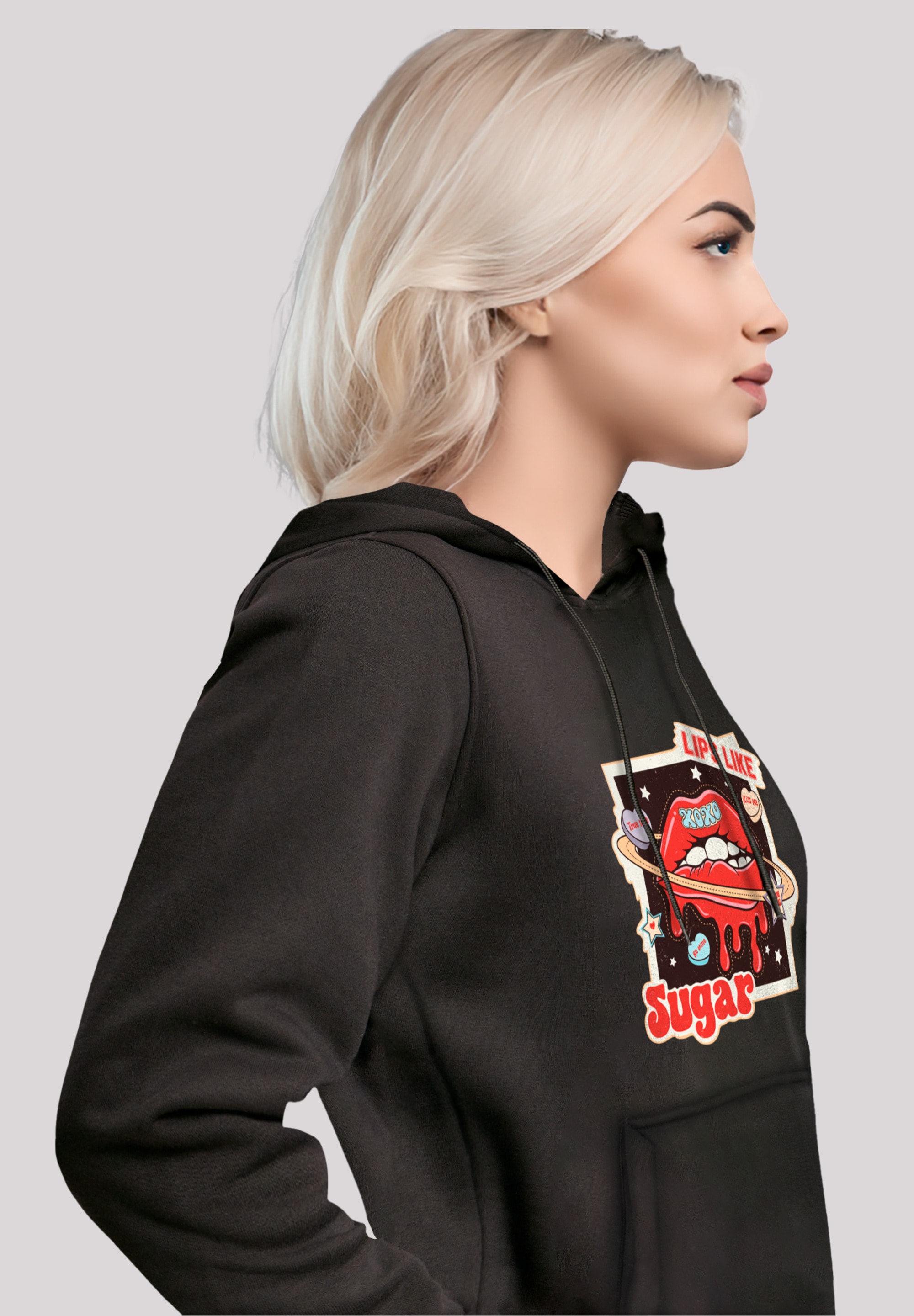F4NT4STIC Kapuzenpullover »Lips like sugar retro fashion Valentinstag«, Premium Qualität