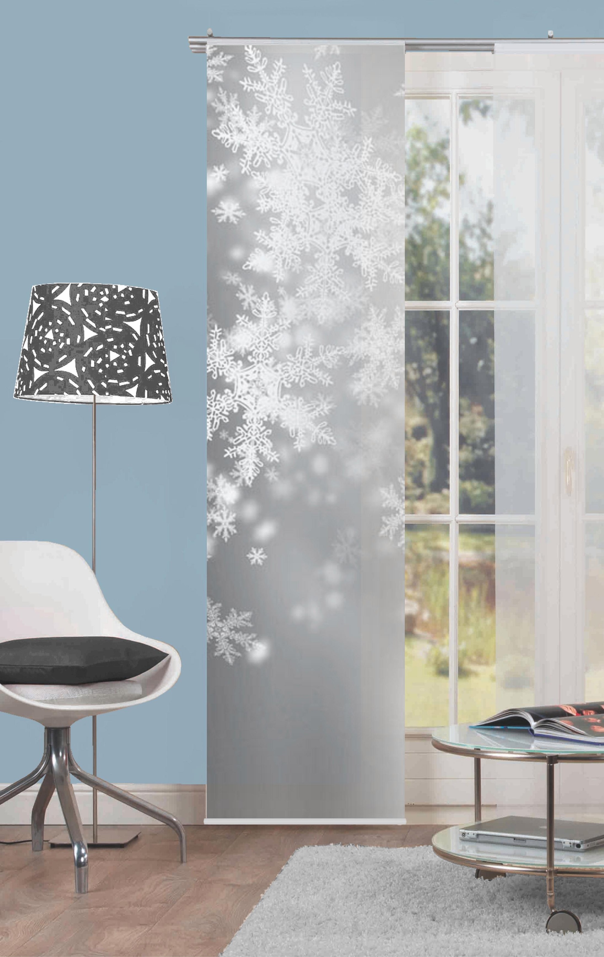 HOME WOHNIDEEN Schiebegardine "FLOCKE" Klettband 1 Stk. tlg. HxB: 245x60, i günstig online kaufen