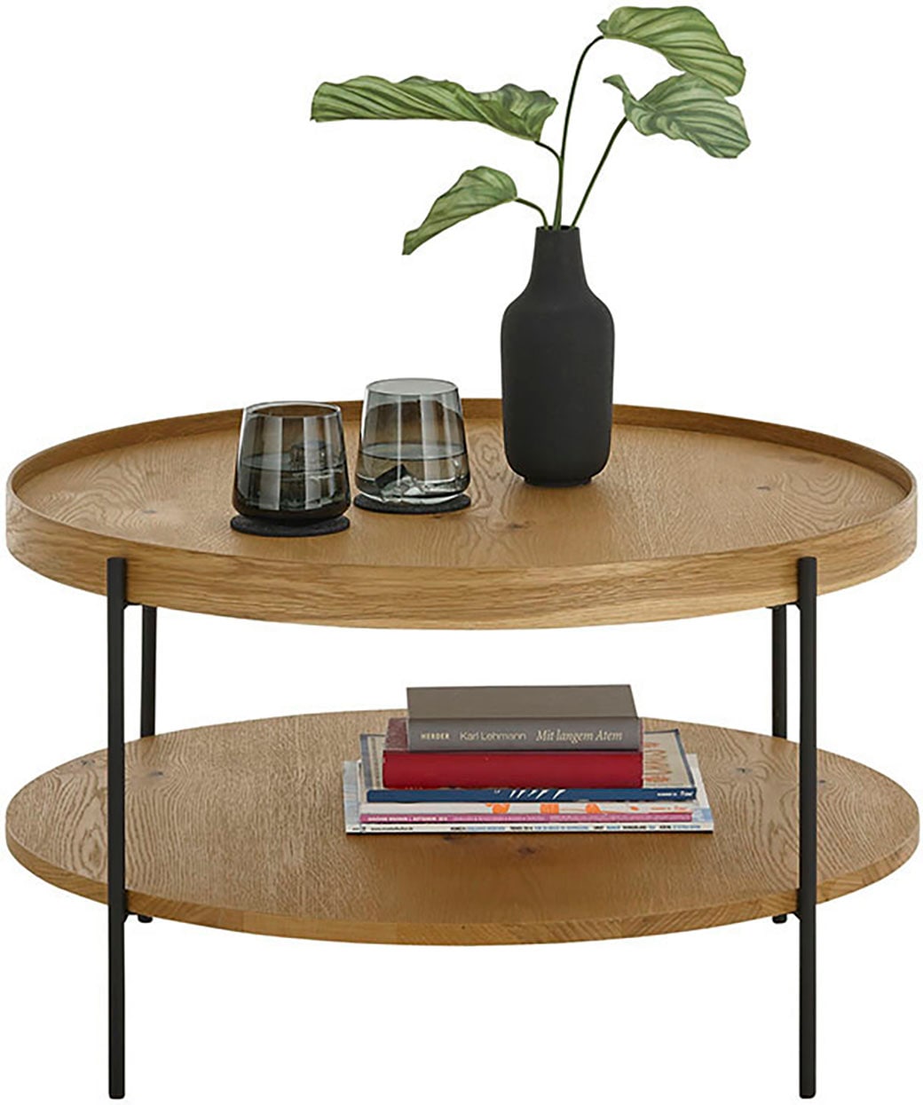 MCA furniture Couchtisch »ARENAL Beistelltisch«, Eiche furniert, mit Ablageplatte, Belastbarkeit 20 kg