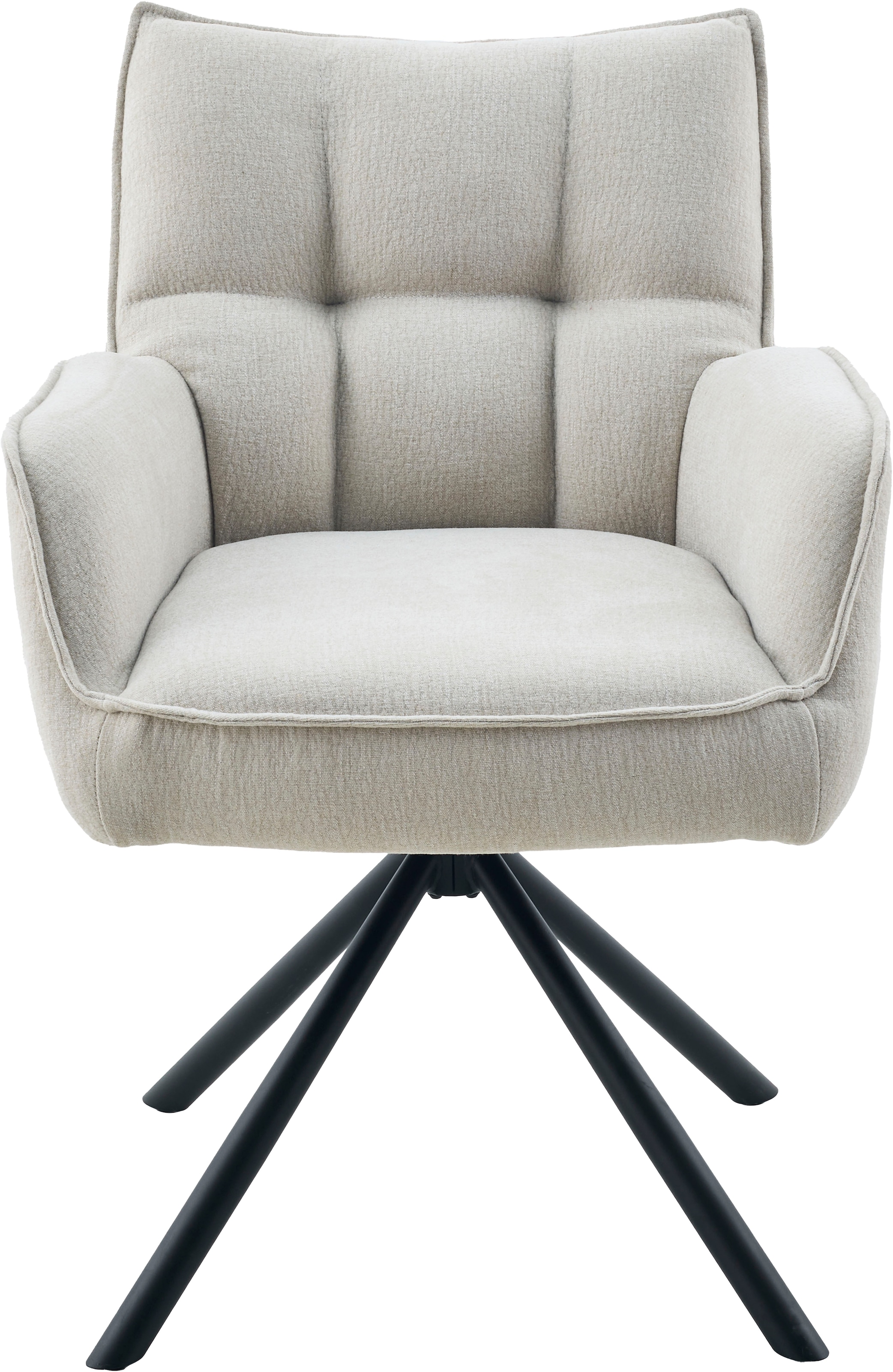 OTTO home Esszimmerstuhl »GEORGIA, 2er-Set, in Massivholz und Metallgestell erhältlich« (Set) 2 Stk.360° drehbar mit Auto Return, Federkorb, Armlehnen, 120kg belastbar