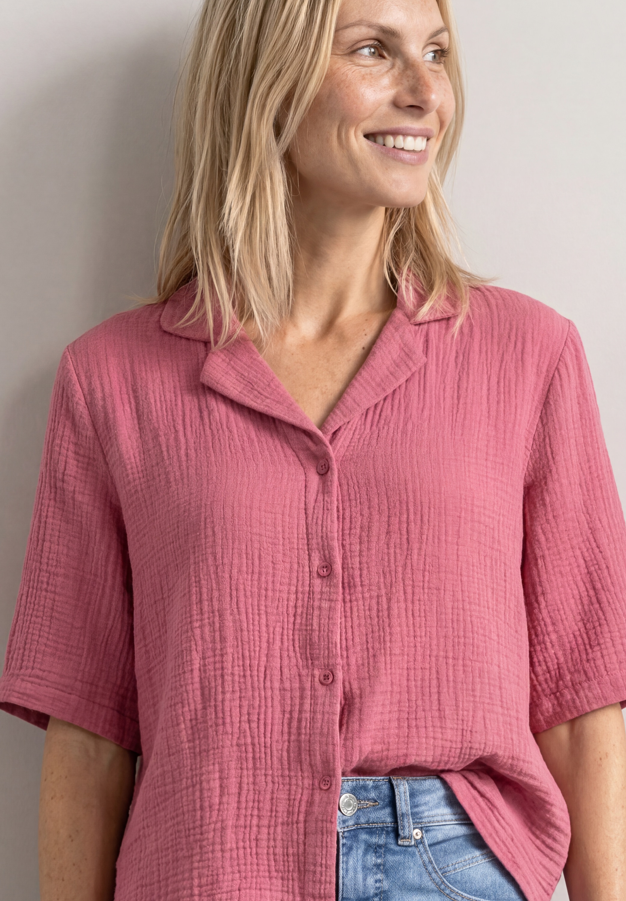 STREET ONE Hemdbluse aus reiner Baumwolle