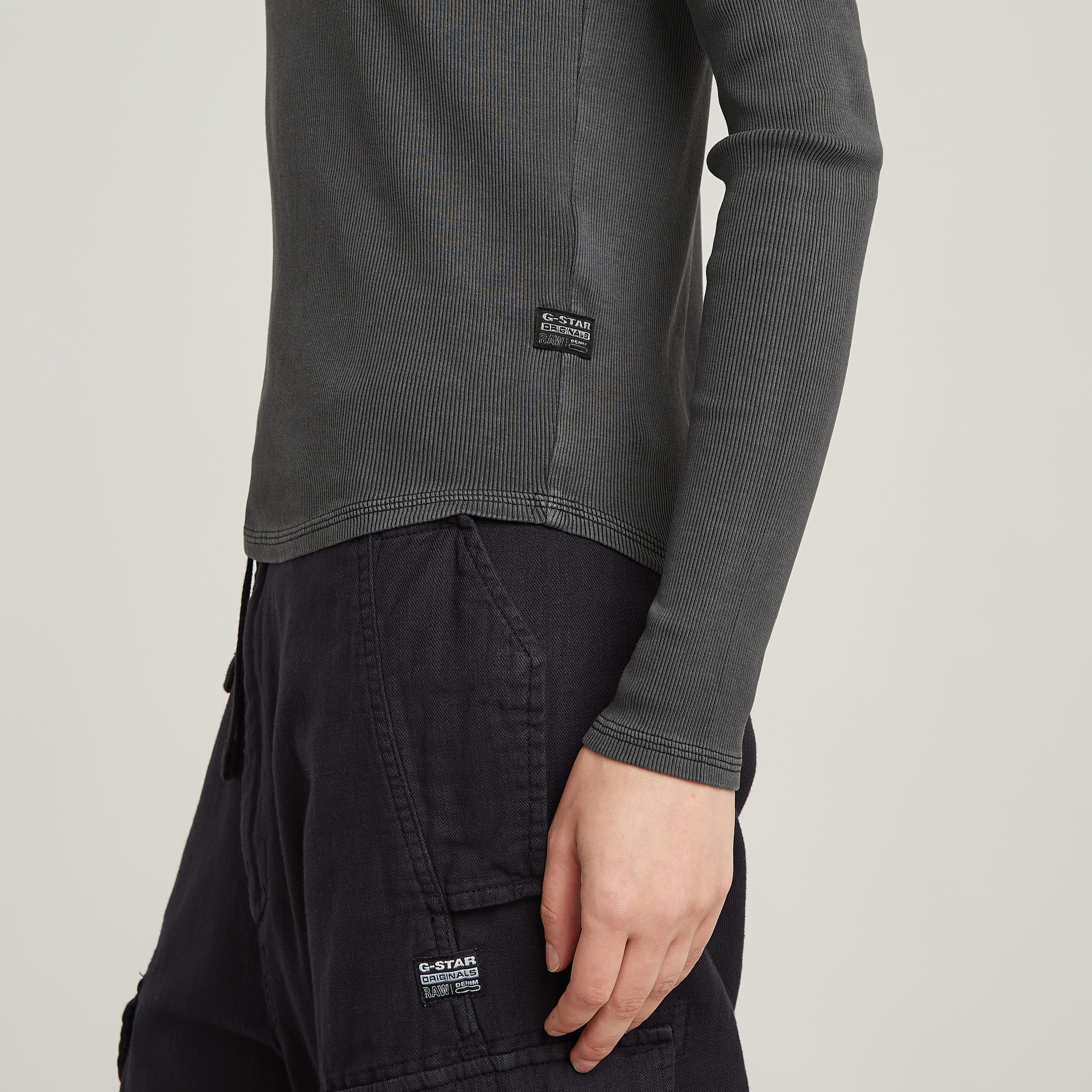 G-STAR Langarmshirt »Tops Overdyed slim«, im Overdyed-Look