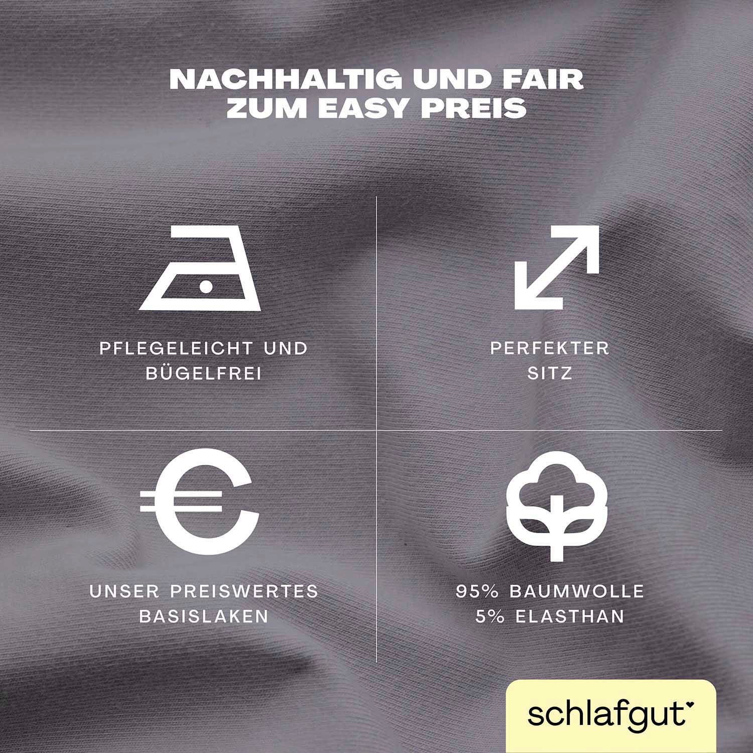 Thumbnail - Schlafgut Spannbettlaken "EASY Jersey Elasthan Topper", MADE IN GREEN by OEKO-TEX