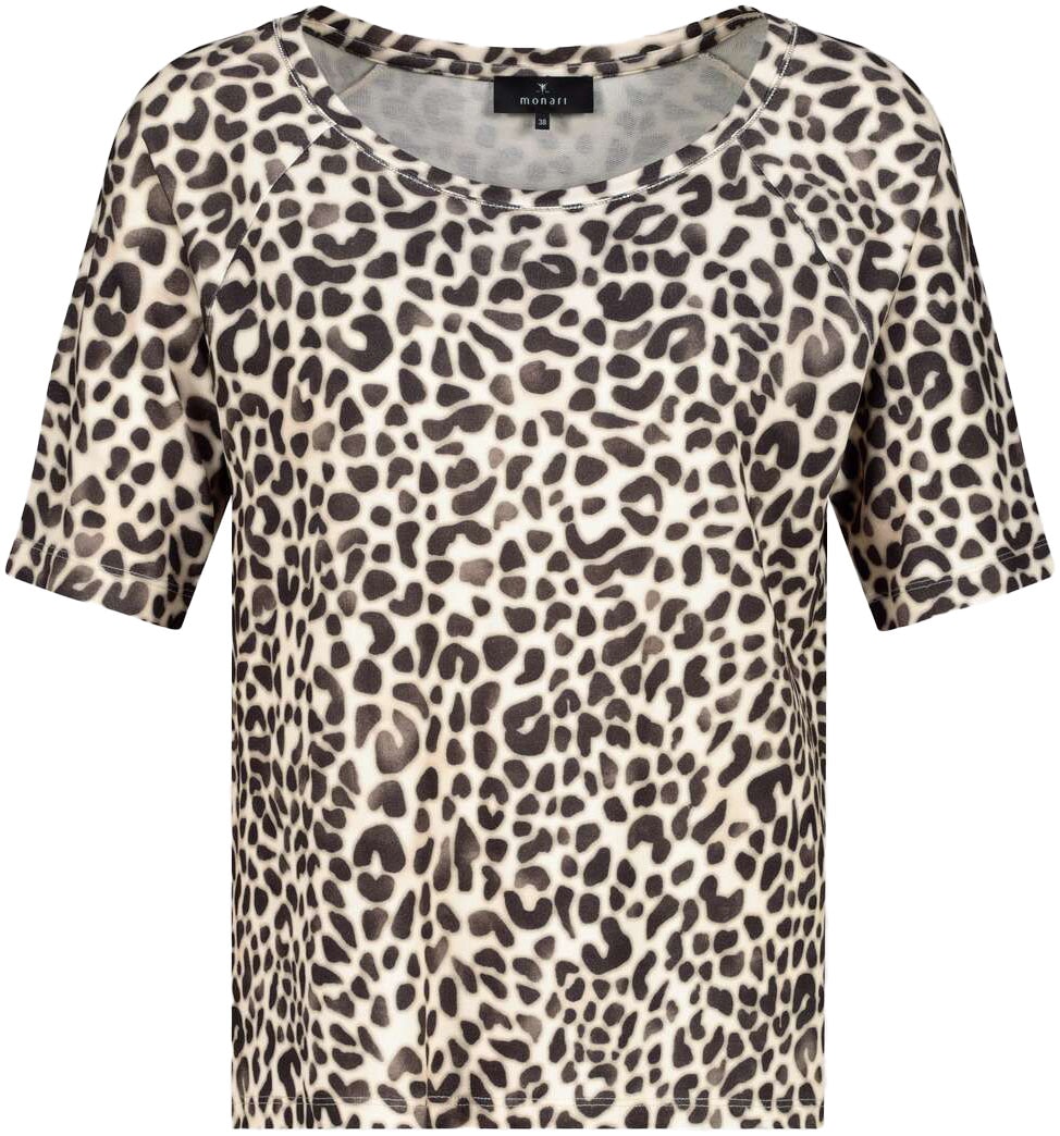 Monari Rundhalsshirt, mit allover Animalprint