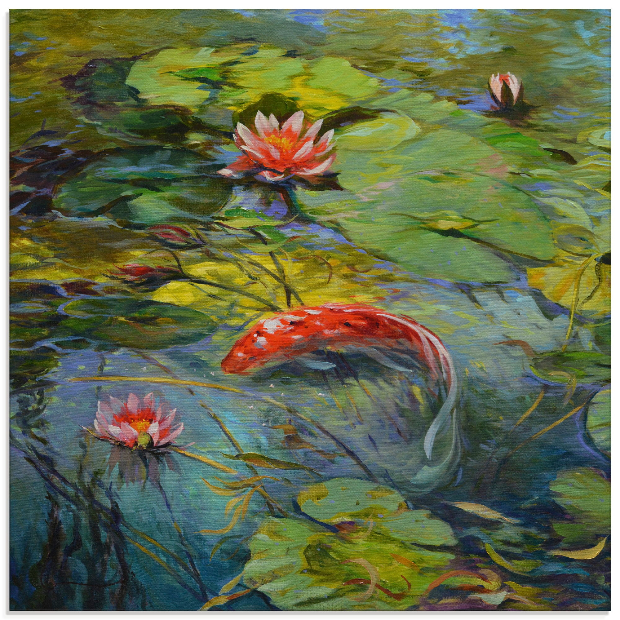 Artland Glasbild "Roter Koi" Wassertiere 1 Stk. tlg. in verschiedenen Größen