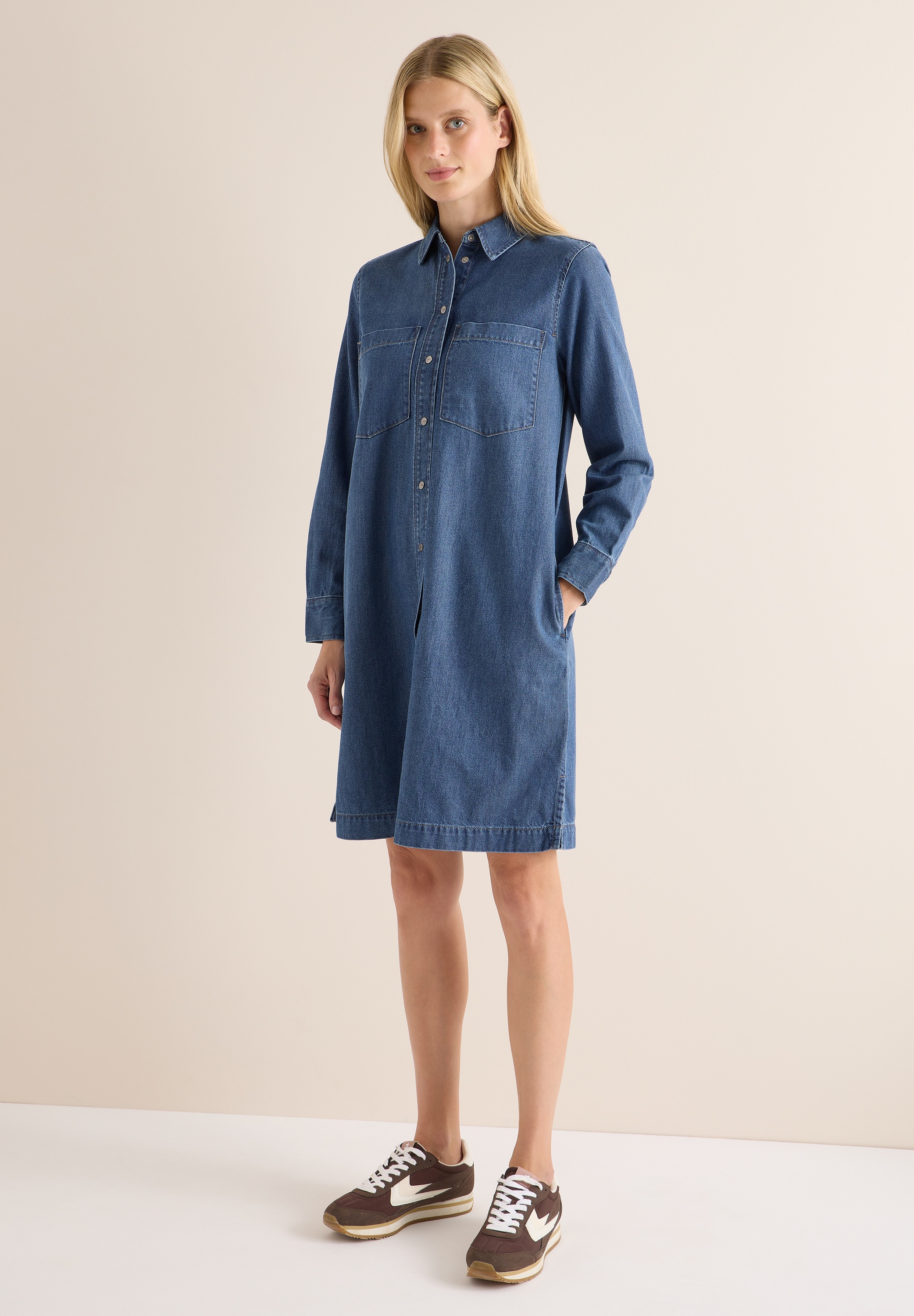 Thumbnail - Cecil Jeanskleid Brusttasche mit Knopfleiste