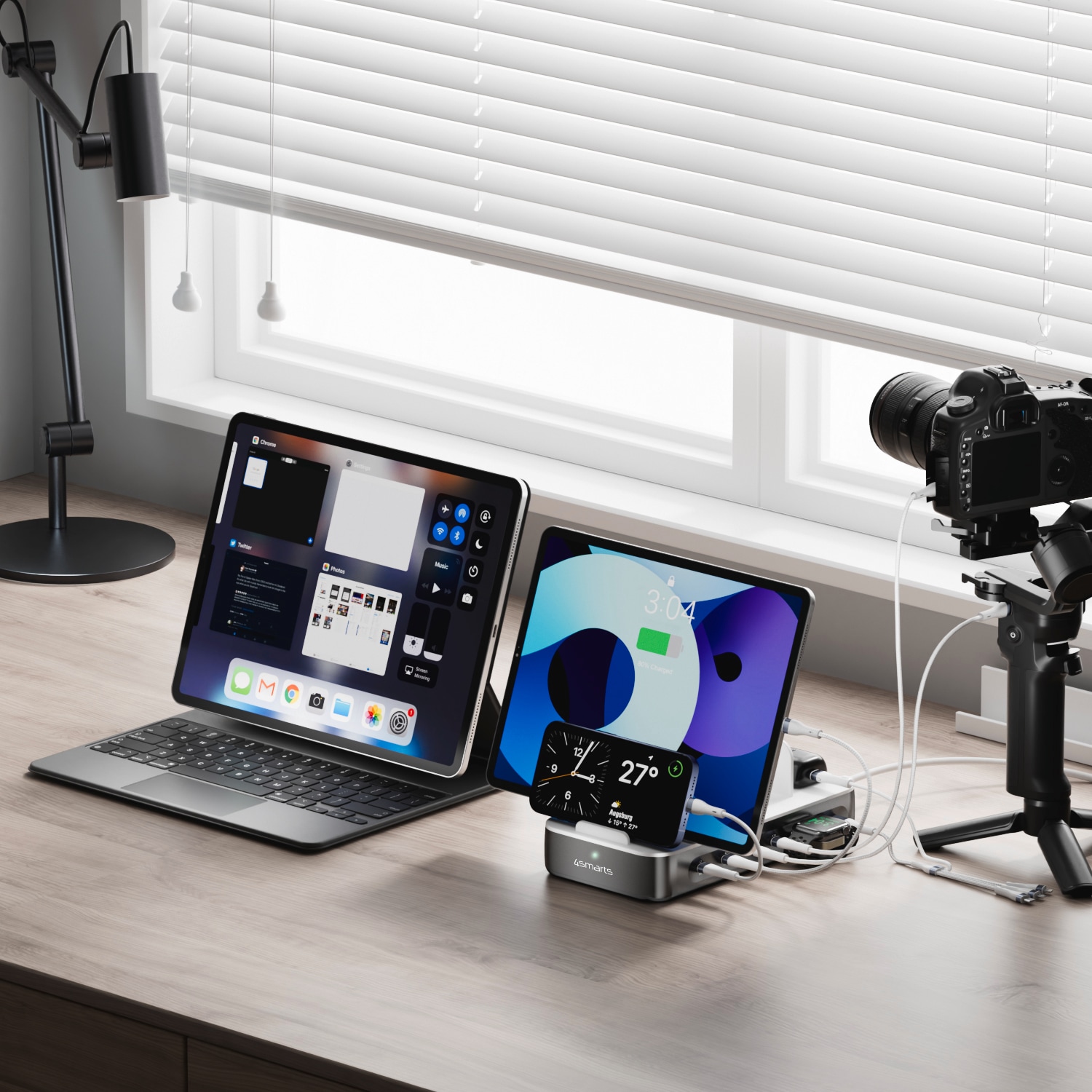 4smarts USB-Ladegerät »Team 100W 5x USB-C + 1x USB-A inklusive 6 Kabel«, bis zu 9 Geräte gleichzeitig laden