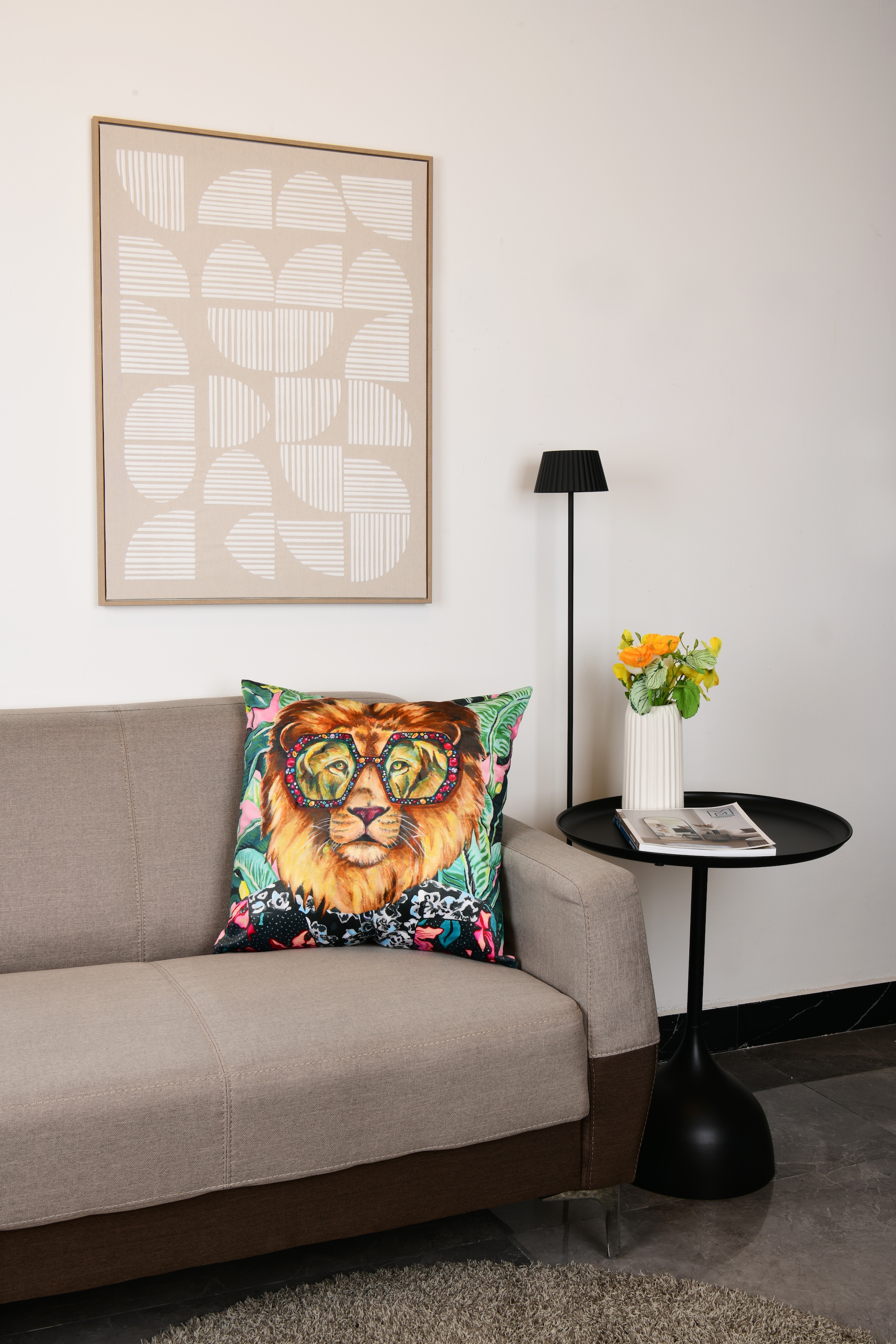 MIRRORS AND MORE Dekokissen »LEORO« gemustert, Dekokissen mit Füllung