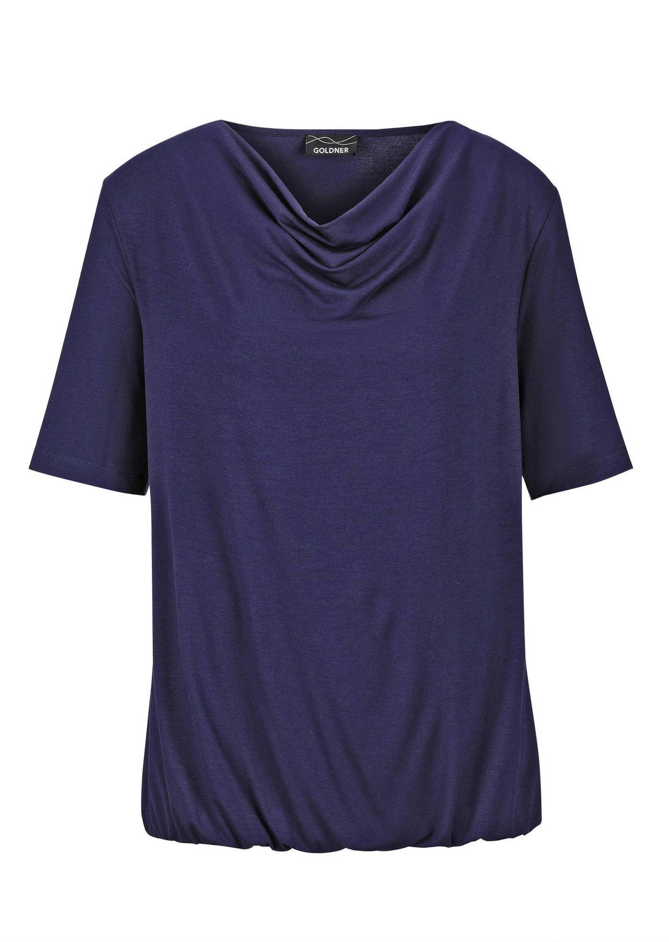 GOLDNER Kurzarmshirt "Kurzgröße Blusenshirt mit Wasserfallausschnitt" Sonstige