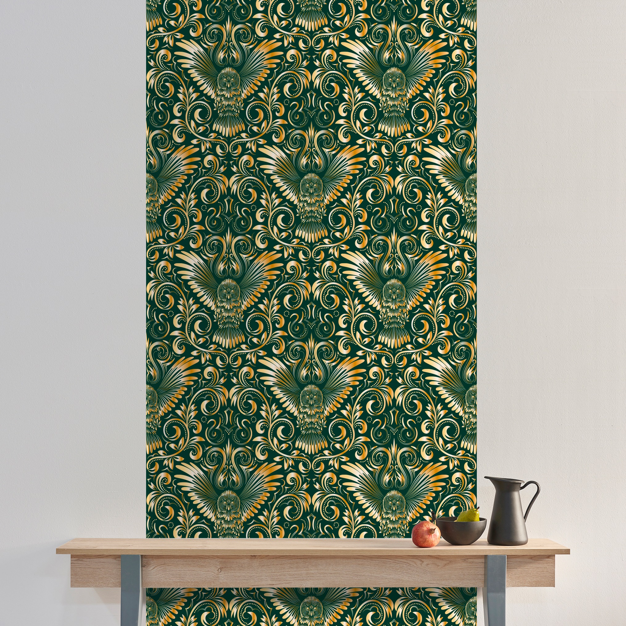 queence Vinyltapete »Nicola«, bedruckt-Barock-Antikoptik-Kunst, 90x250cm, selbstklebend, kinderleichte Anbringung, Sticker