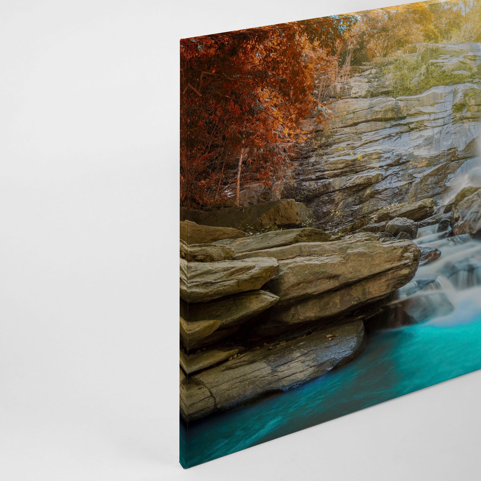 A.S. Création Leinwandbild »Waterfall«, Kunst-Natur-Kinder, (1 St.), Wasserfall Bild Keilrahmen Leinwand-Bild Wohnzimmer modern Wandbild