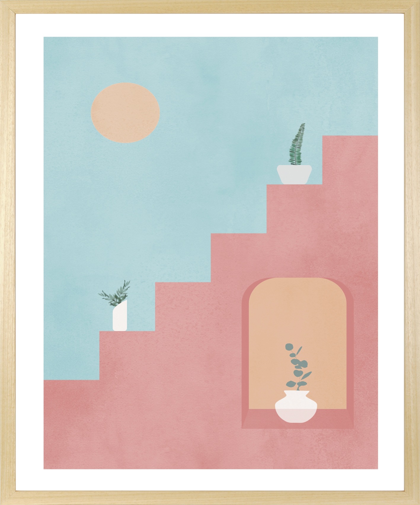 queence Bild mit Rahmen "Treppenaufgang in Spanien" Gemälde  Kunst 1 Stk. t günstig online kaufen