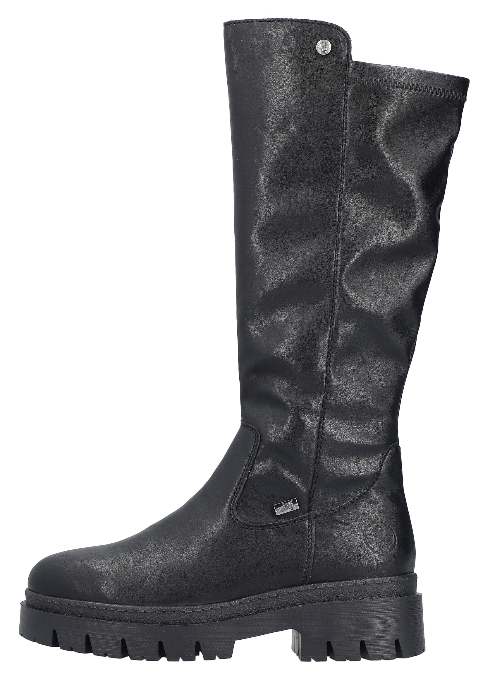 Rieker Winterstiefel, Langschaftstiefel, Plateaustiefel mit Stretch am Schaft, TEX-Membrane
