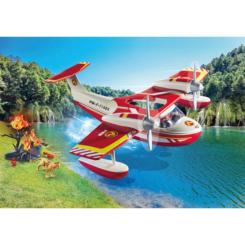 Playmobil® Konstruktions-Spielset »Feuerwehrflugzeug mit Löschfunktion (71463), Action Heroes«, (34 St.)
