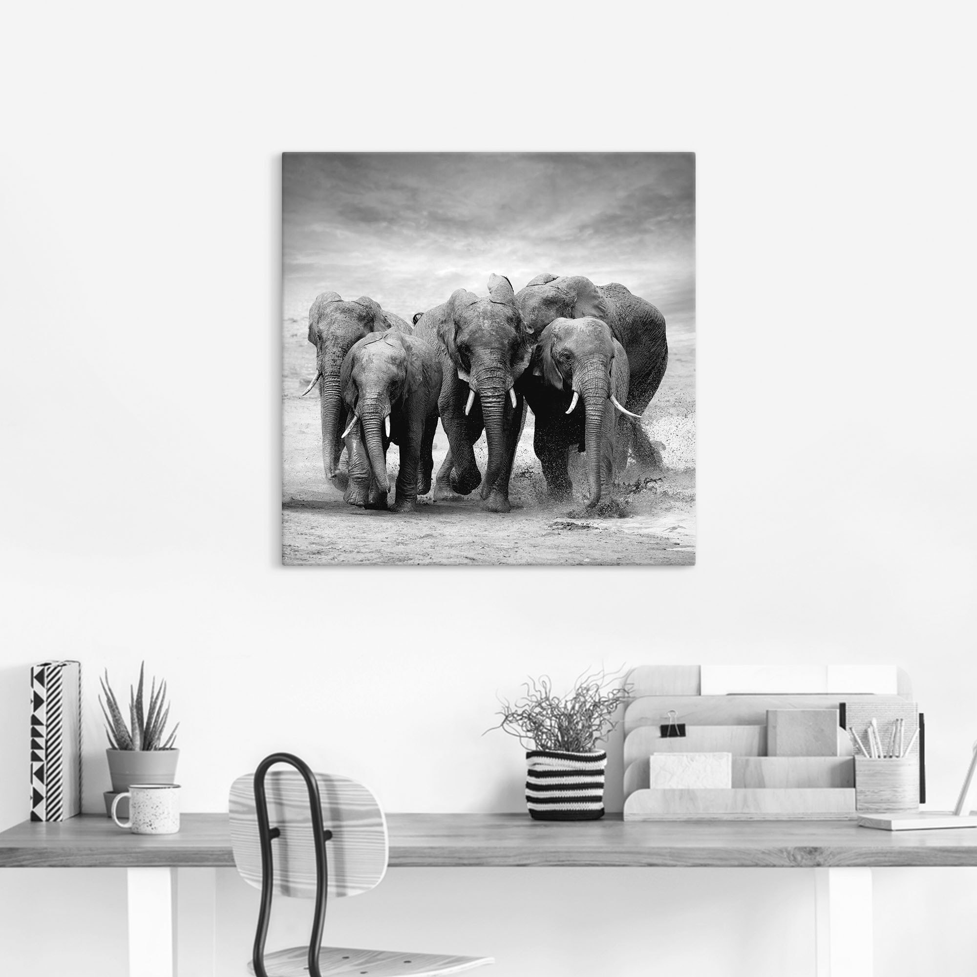 Artland Wandbild »Elefanten«, Wildtiere, (1 St.), als Leinwandbild, Poster, Wandaufkleber in verschied. Größen