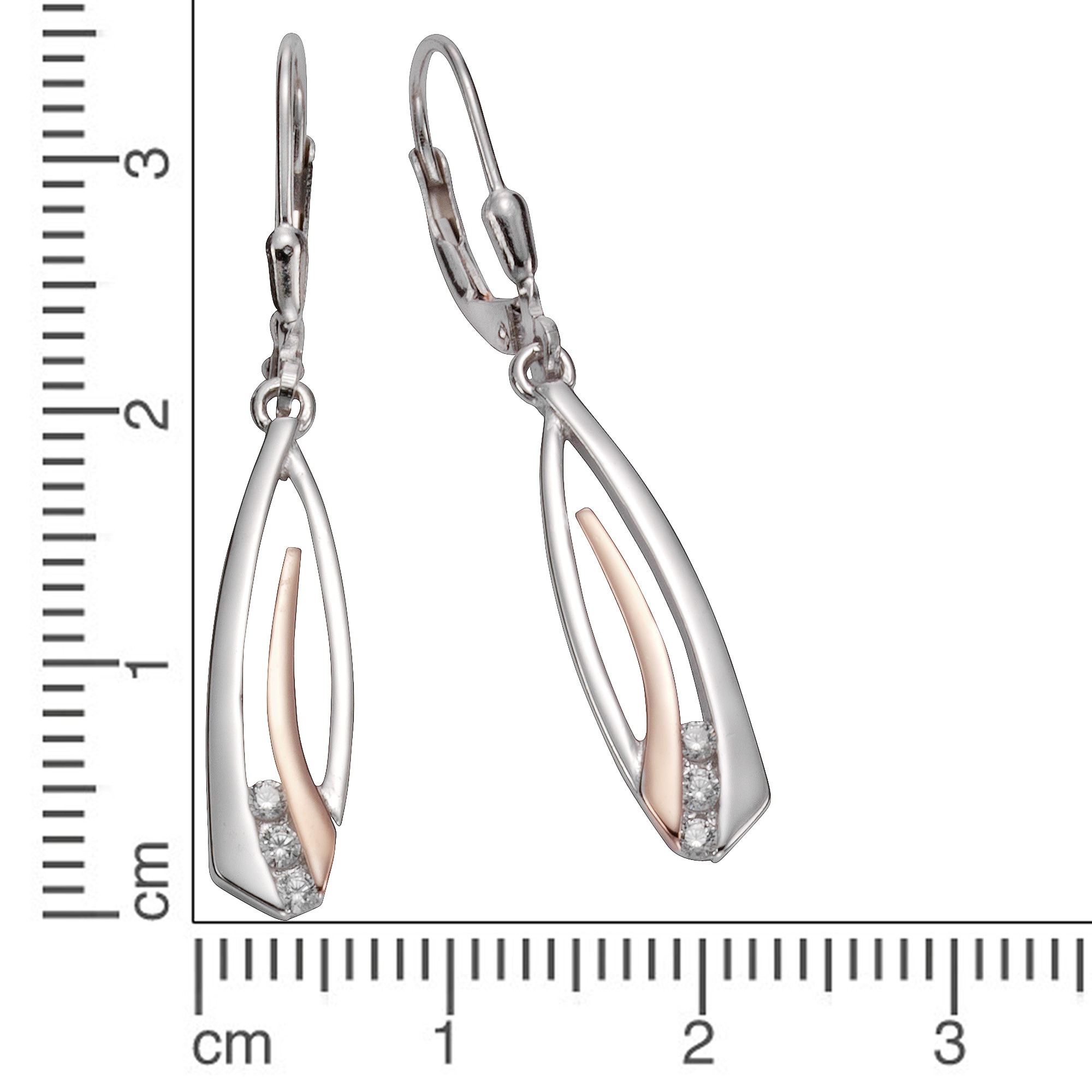 Vivance Paar Ohrhänger »925 BAUR kaufen | zweifarbig Silber Zirkonia«