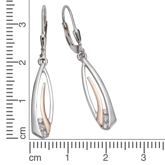 Vivance Paar Ohrhänger »925 Silber zweifarbig Zirkonia« kaufen | BAUR