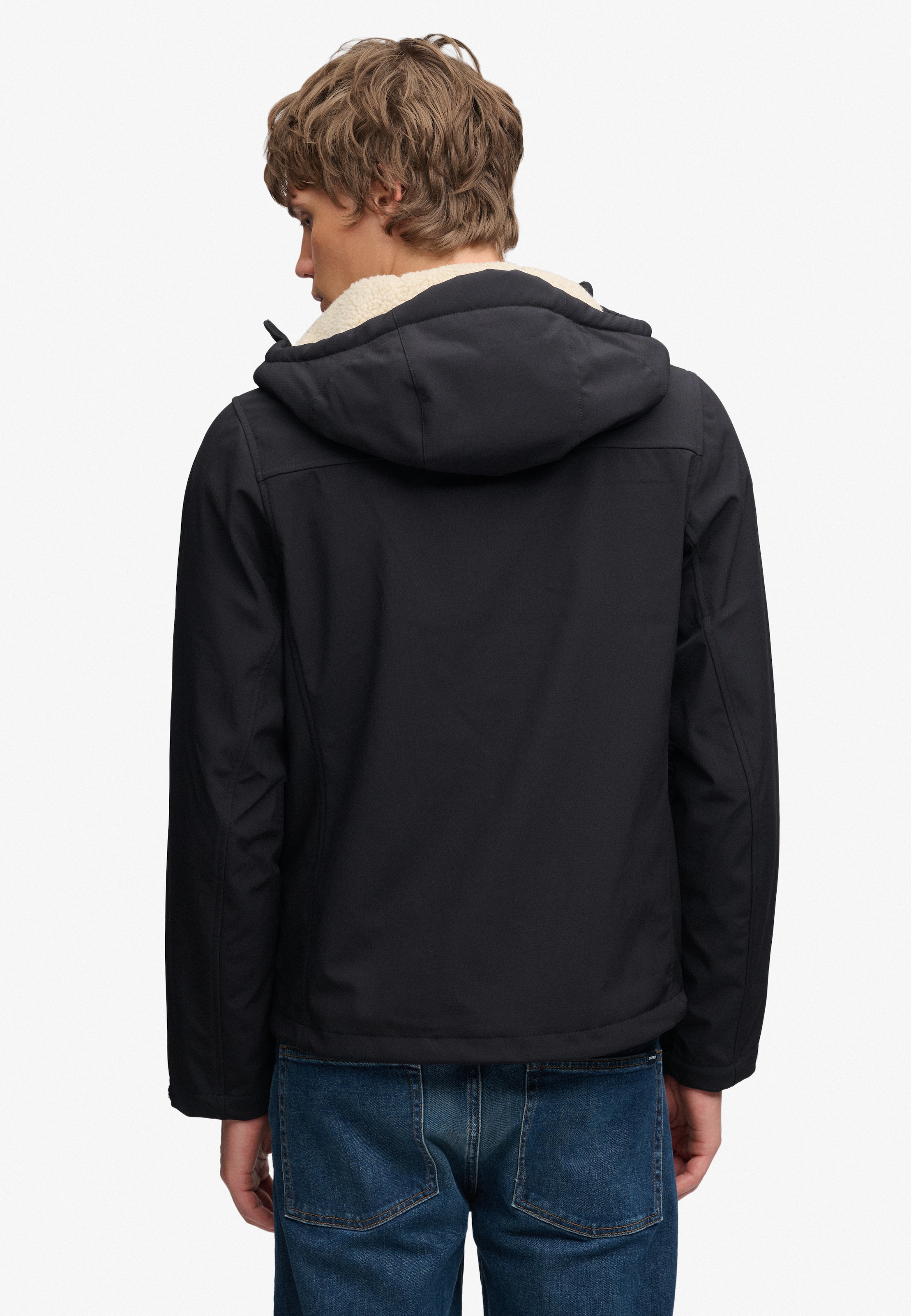 Superdry Outdoorjacke »HOOD BORG TREKKER JKT« mit Kapuze Materialmix, relaxed fit