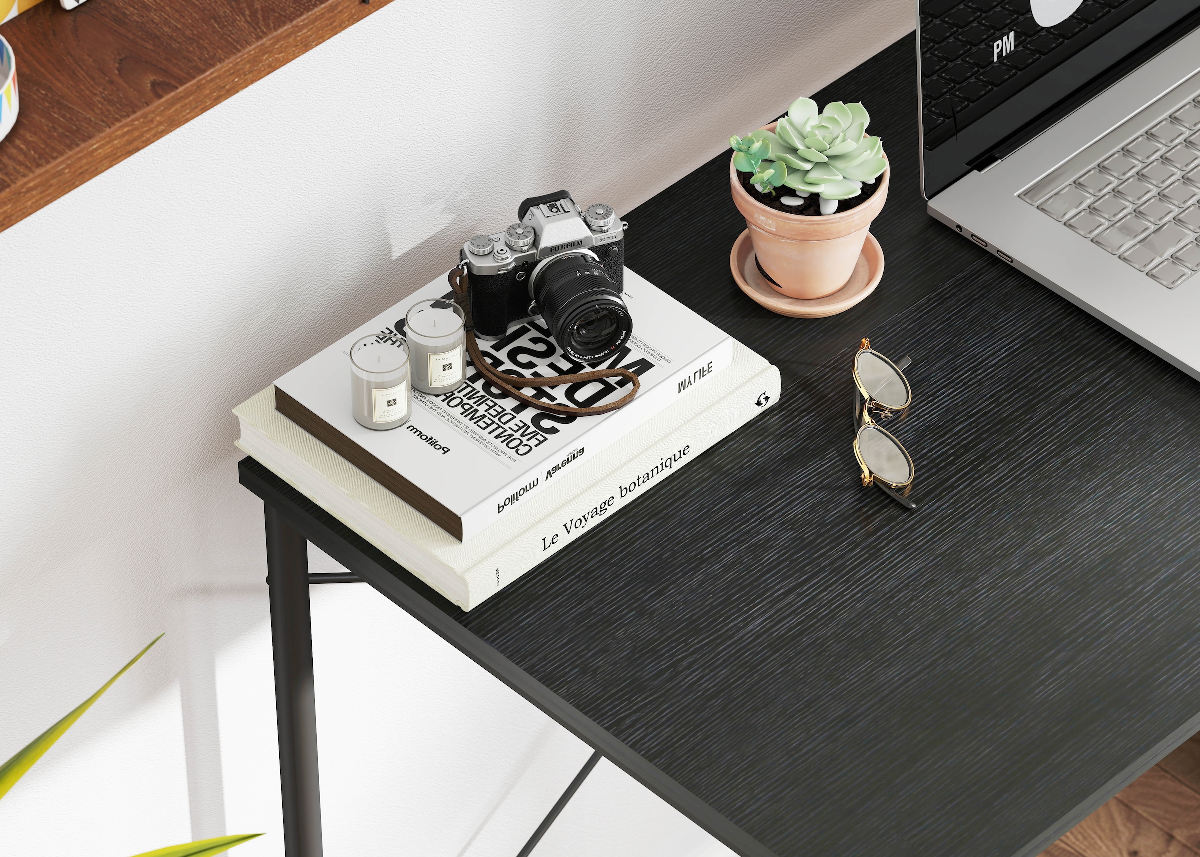 INOSIGN Schreibtisch »Skruva«, (Breite 110 cm), Computertisch, Home-Office, Metallgestell, geringe Tiefe von 48 cm