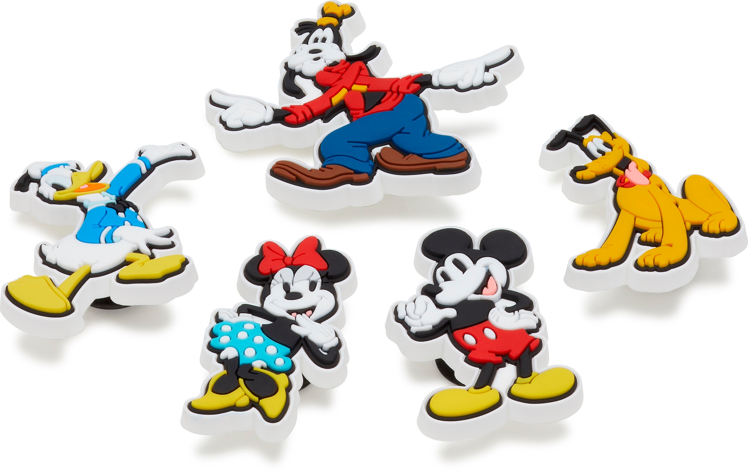 Crocs Schuhanstecker »Jibbitz™ Disney's Mickey & Friends«, (Set, 5 tlg., Kein Spielzeug. Nicht für Kinder unter 3 Jahren geeignet), Schuh Charm für Fans von Mickey und seine Freunde