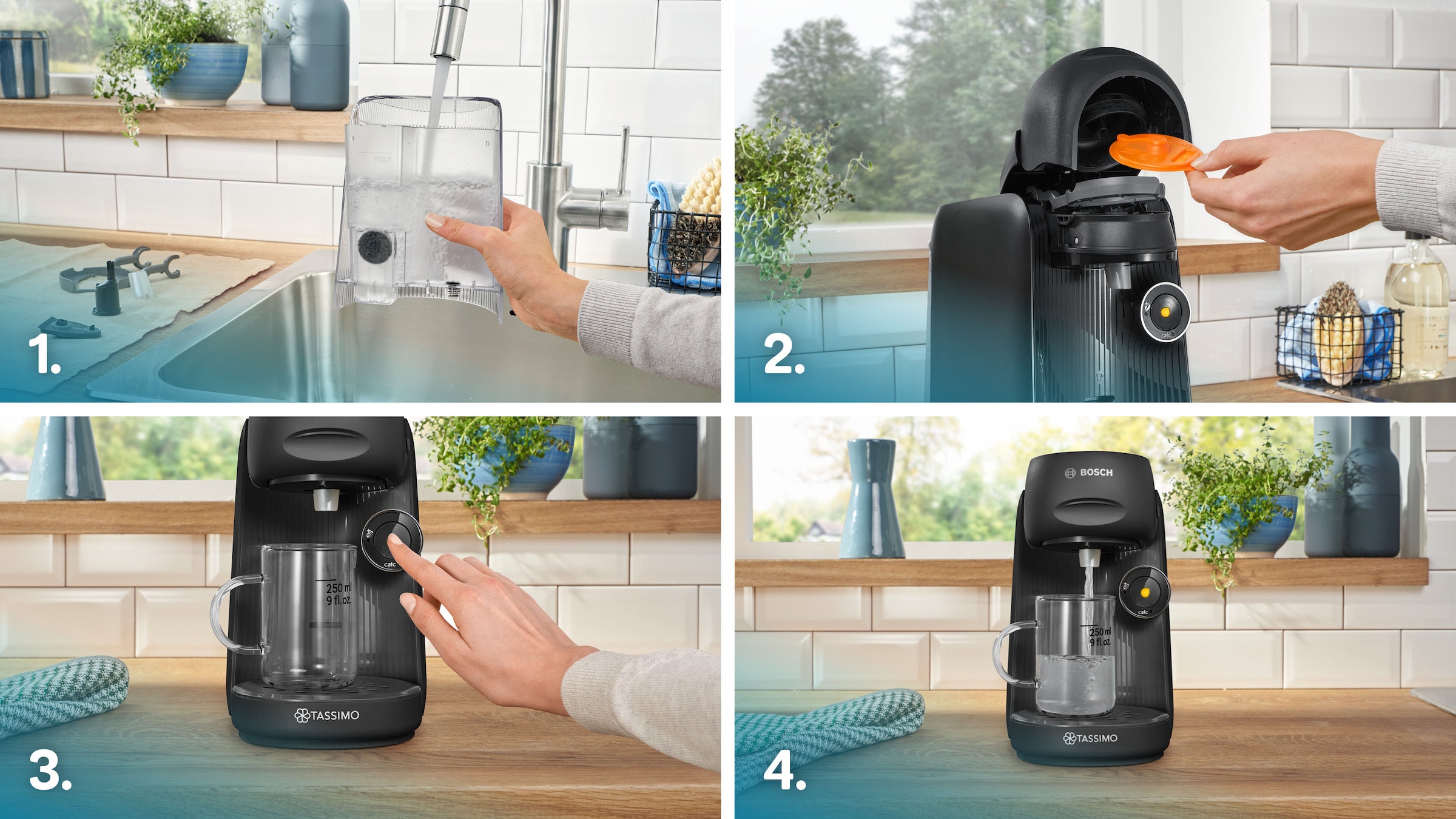 TASSIMO Kapselmaschine »finesse friendly TAS162E, intensiverer Kaffee auf Kopfdruck«, aus Recyclingmaterial, mehr Intensität per Knopfdruck, schwarz