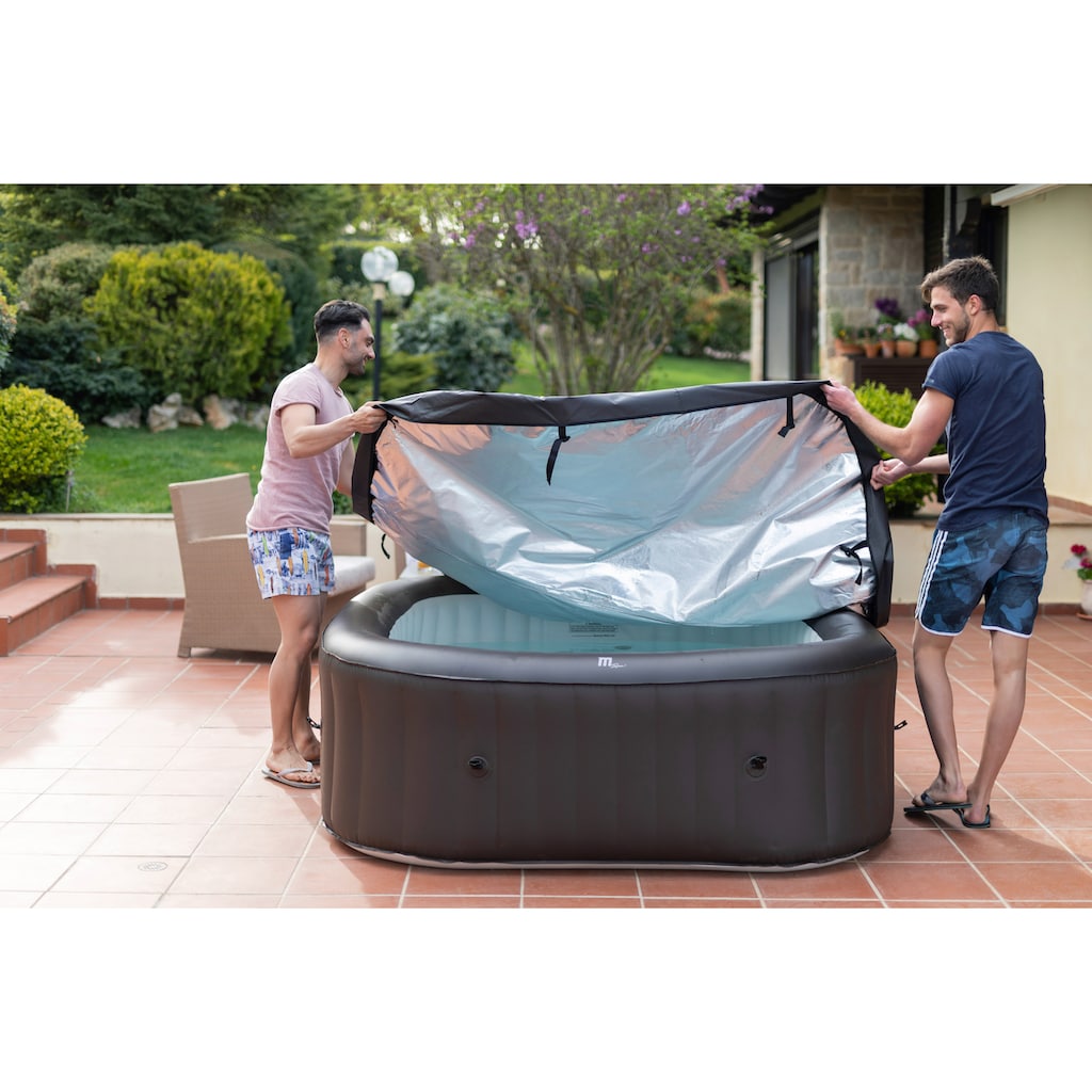 GardWell Whirlpool »Blackdot«, (Set), selbstaufblasend, 132 Luftdüsen, BxLxH: 185x185x68 cm, für 6 Personen