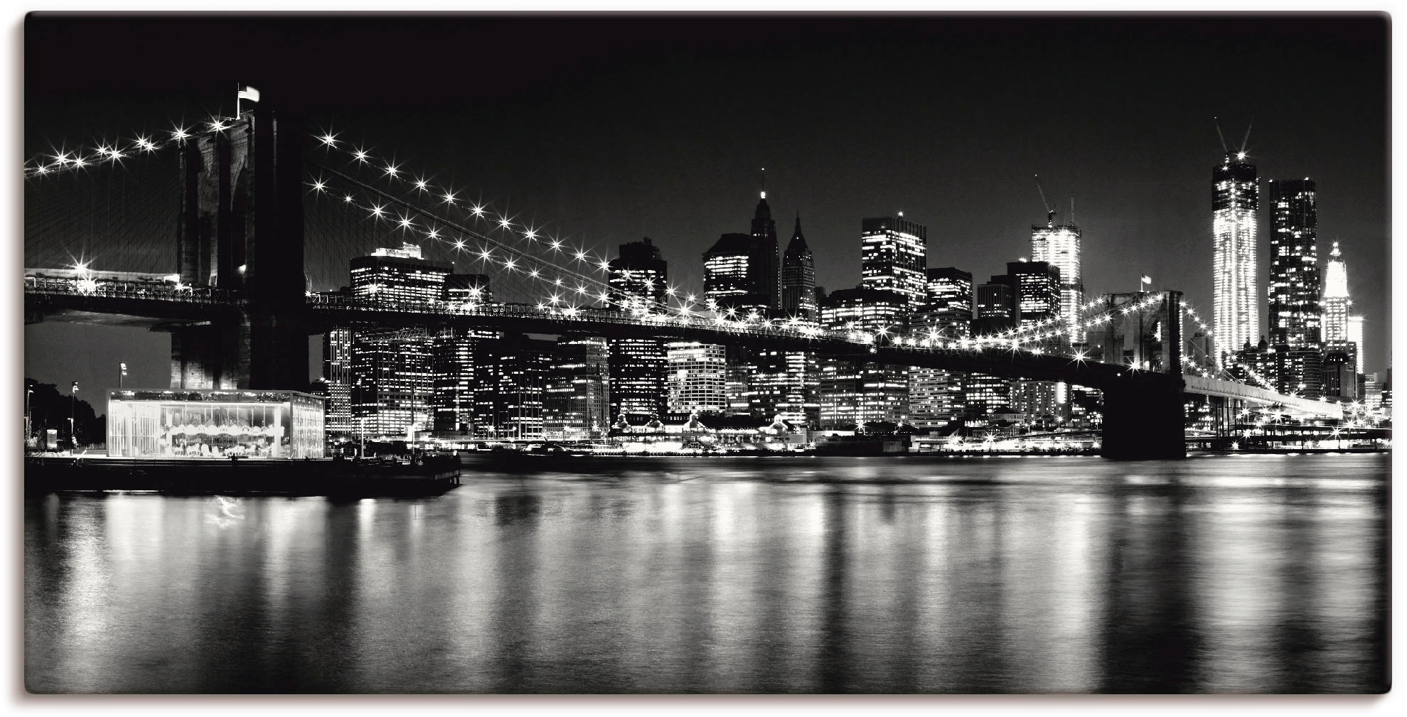 Artland Wandbild "Nächtliche Skyline Manhattan I", Amerika, (1 St.), als Alubild, Outdoorbild, Leinwandbild, Poster, Wan