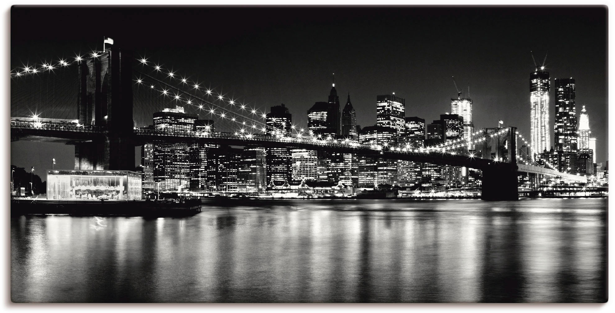 Artland Wandbild "Nächtliche Skyline Manhattan I" Amerika 1 Stk. tlg. auf H günstig online kaufen
