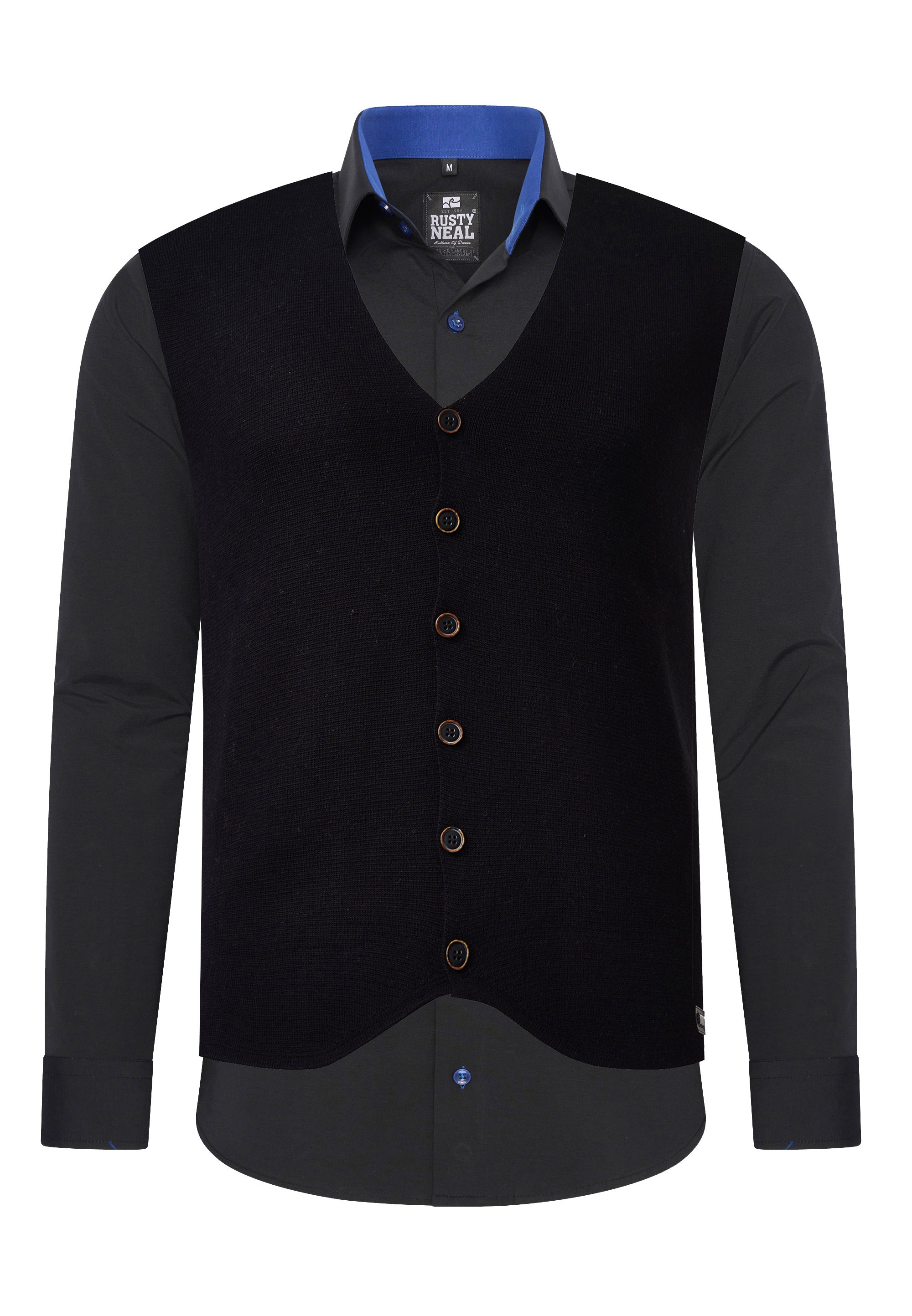 Rusty Neal Langarmhemd mit Weste günstig online kaufen