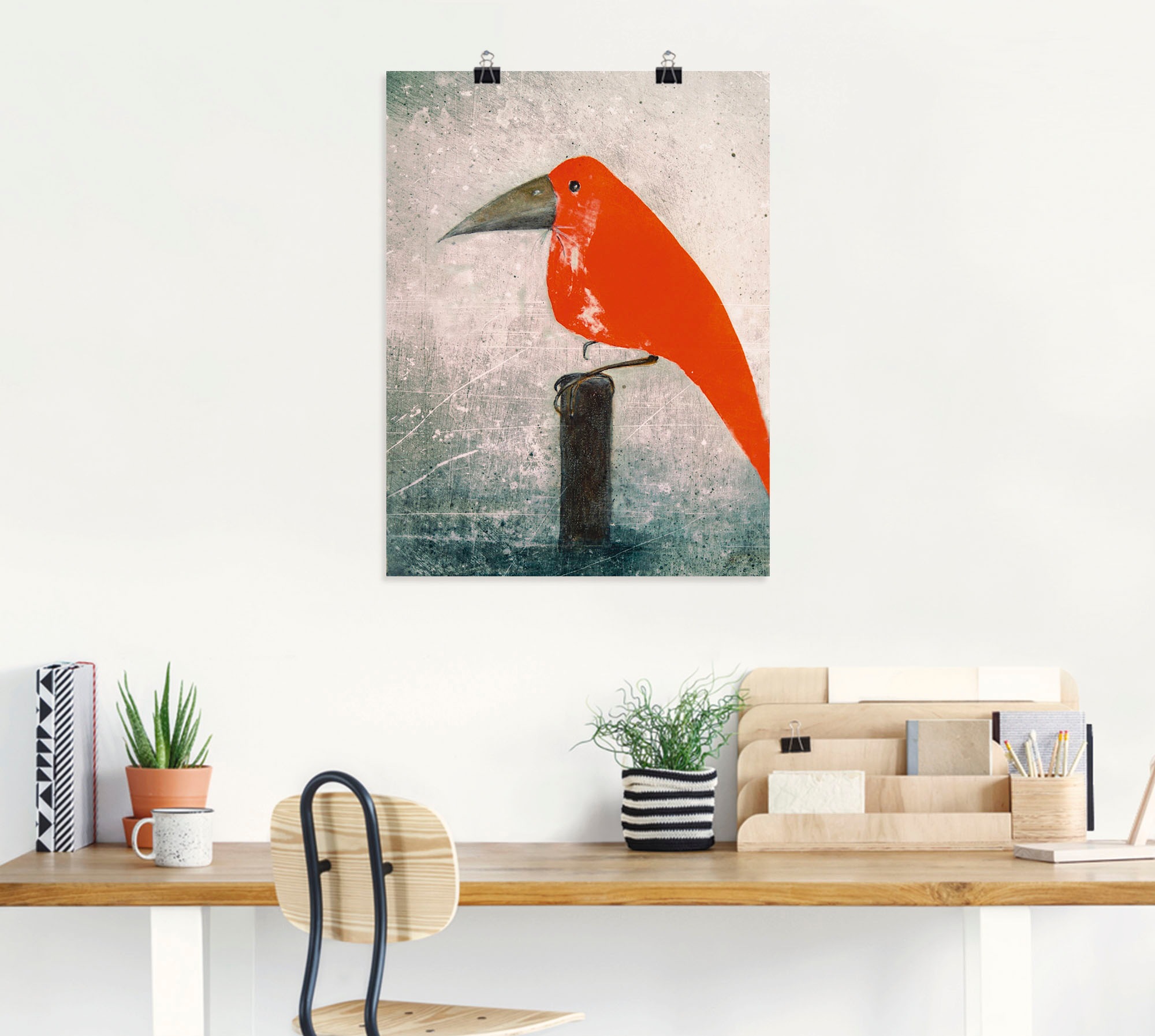 Artland Wandbild »Der Rote Vogel« Vögel 1 Stk. tlg. als Leinwandbild, Poster in verschied. Größen