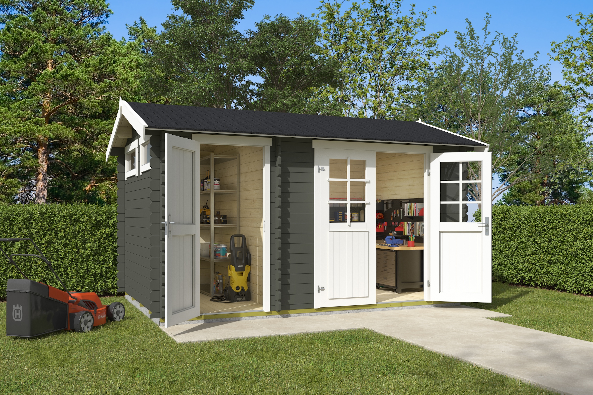 Nordic Holz Gartenhaus "2-Raum Haus William" günstig online kaufen