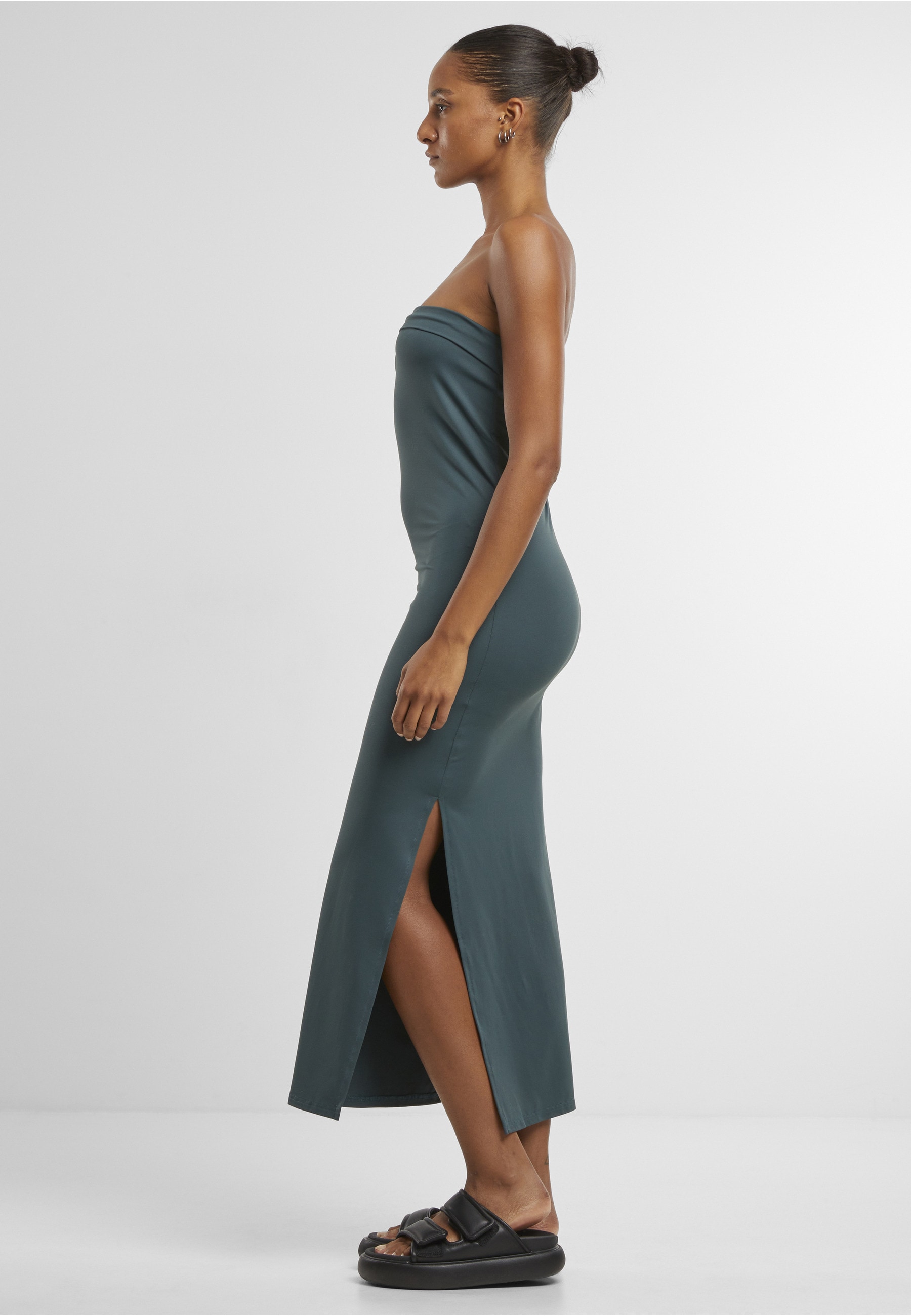 URBAN CLASSICS Shirtkleid »Urban Classics Ladies Bandeau Midi Dress« 1 Stk. tlg.