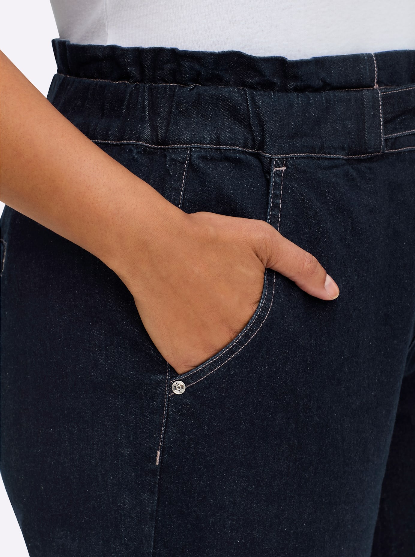 Sheego Damen Jeans Dunkelblau 58 3