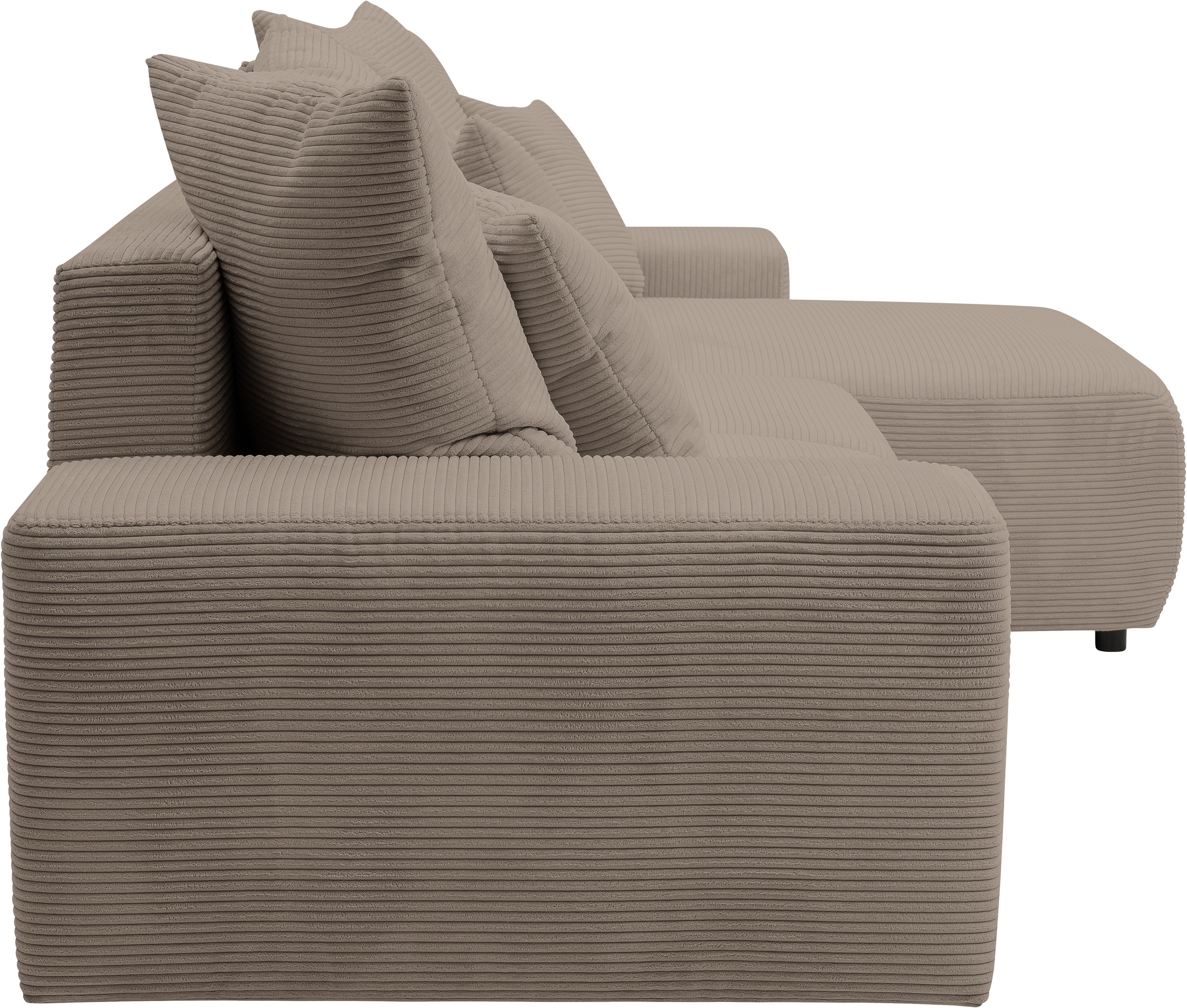 WERK2 Ecksofa »Riwa, modernes Sofa zum Kuscheln und Entspannen, Breite 300cm, L-Form«, Trendiges Ecksofa mit vielen Kissen, Schlaffunktion & Bettkasten