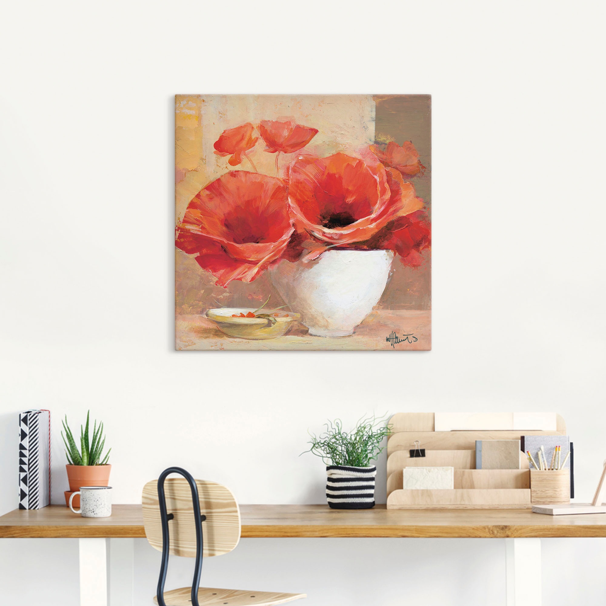 Artland Leinwandbild "Mohn II" Blumen 1 Stk. tlg. auf Holzrahmen gespannt günstig online kaufen