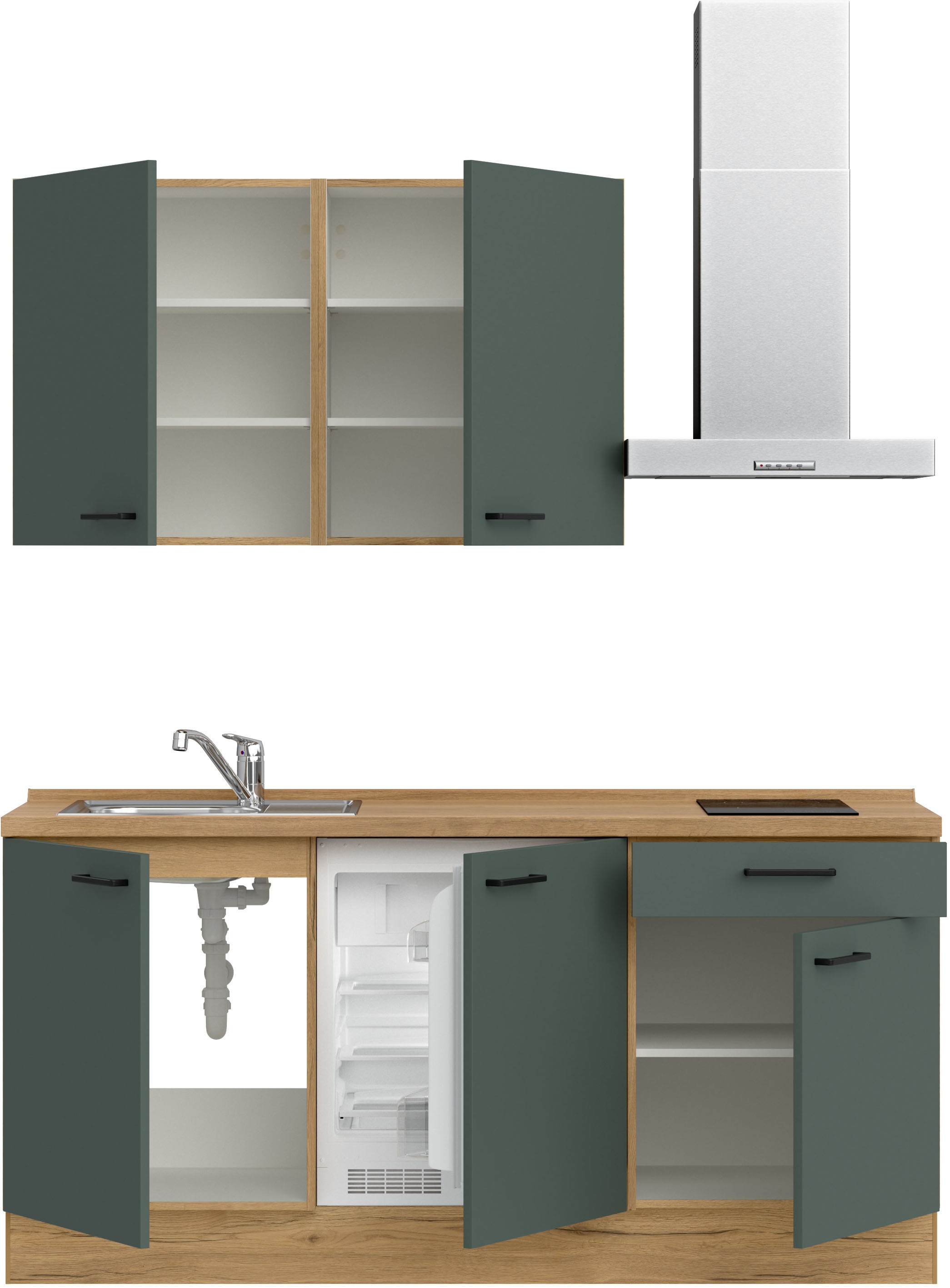nobilia® Küchenzeile »"Easytouch I"«, vormontiert, Ausrichtung wählbar, Breite 180 cm, wahlw. mit E-Geräten