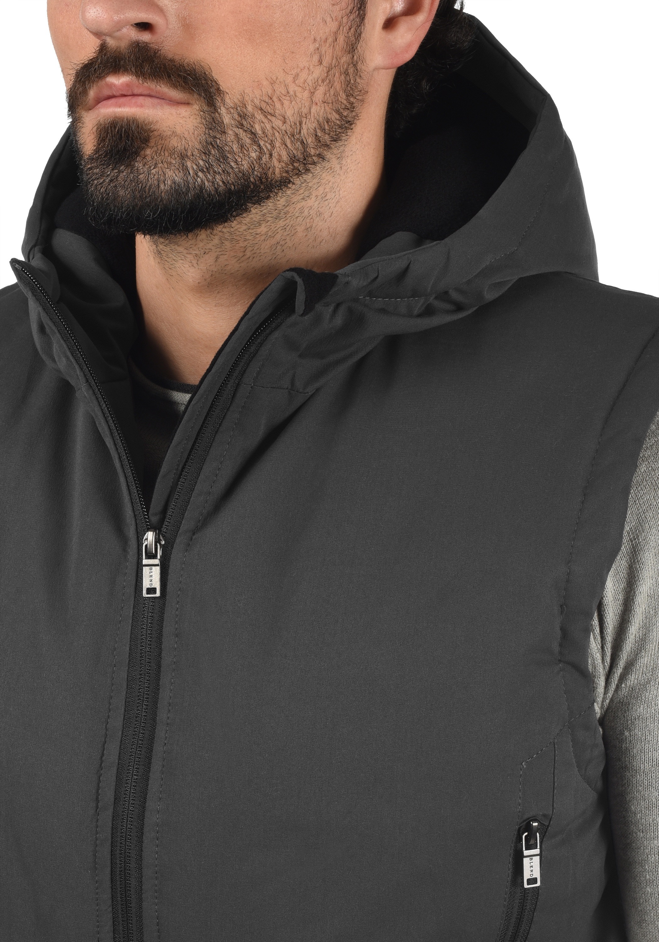 Blend Kurzweste »BHElano« Praktische Outdoor Weste mit Kapuze und Innentasche